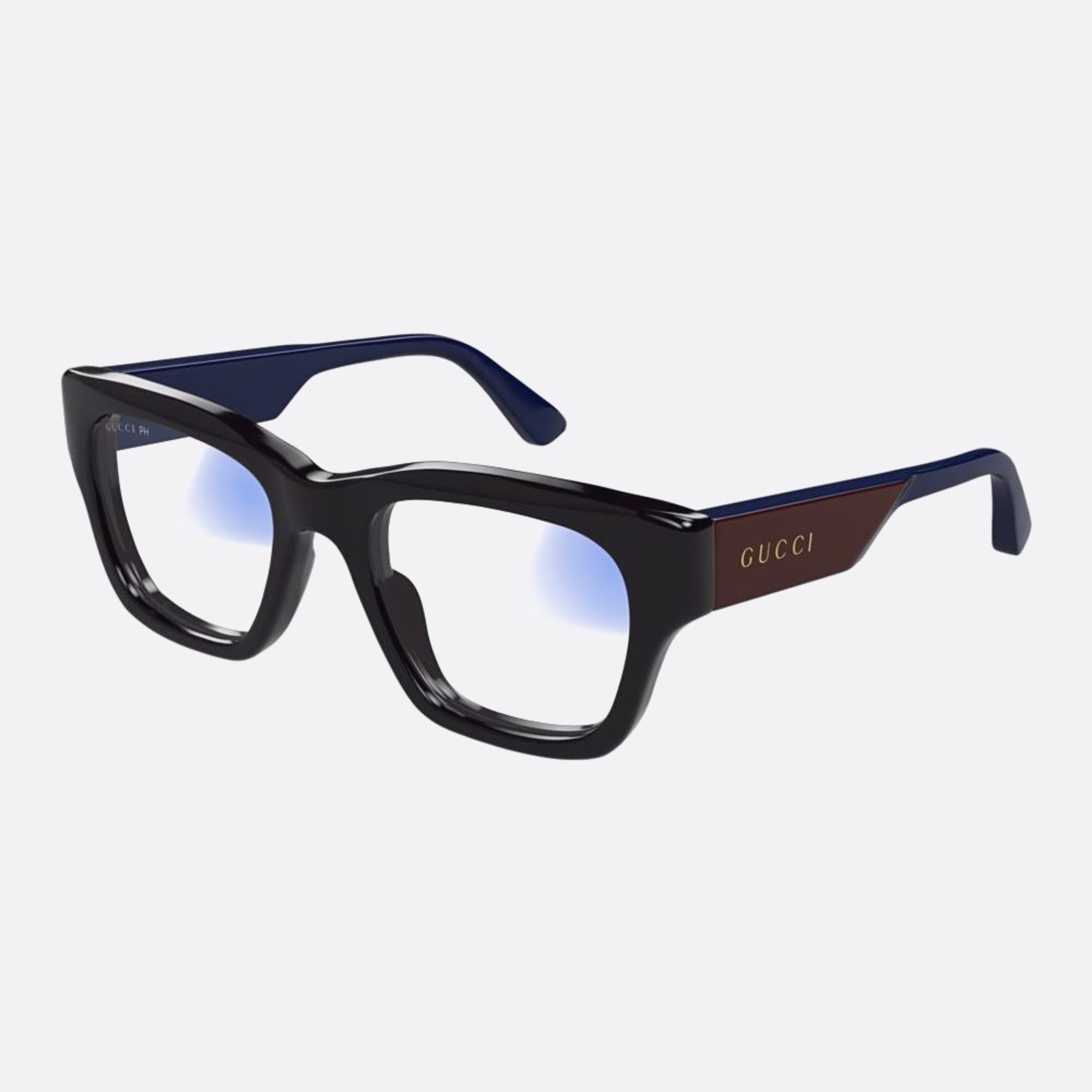 Gucci 52mm Bbph Black Squared Photochromic Man Sunglasses - Side View