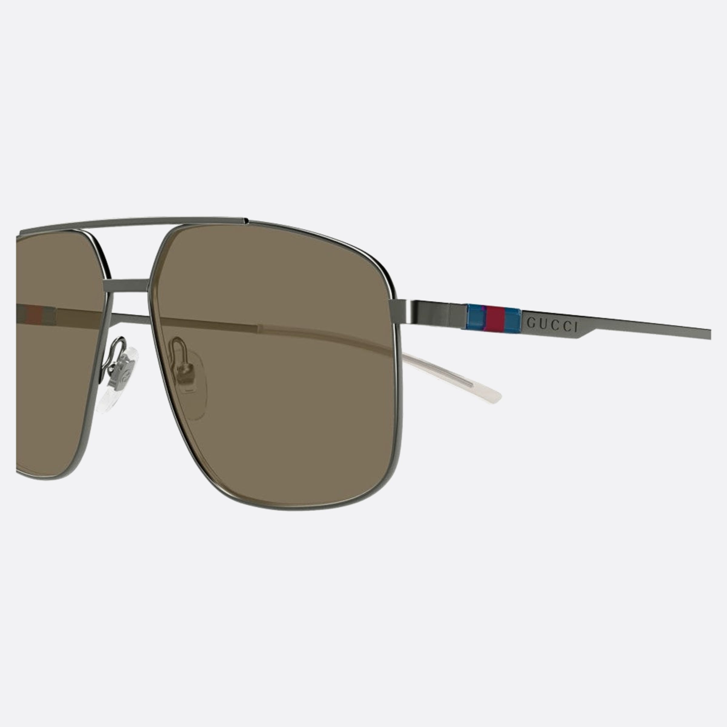 Gucci 60mm Gmb Ruthenium Pilot Man Sunglasses - Detail View