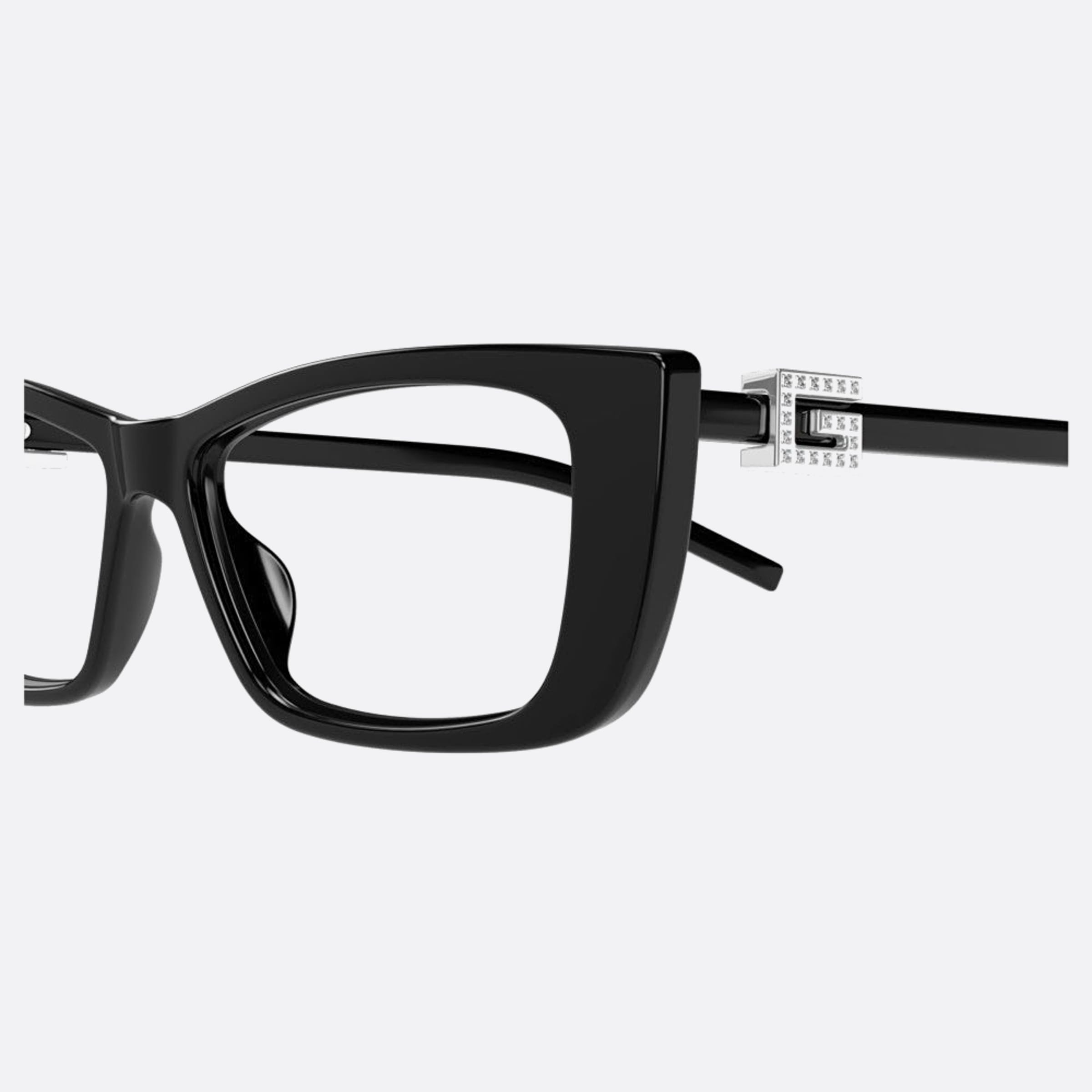 Gucci 53mm Black Cat Eye Woman Eyeglasses - Detail View