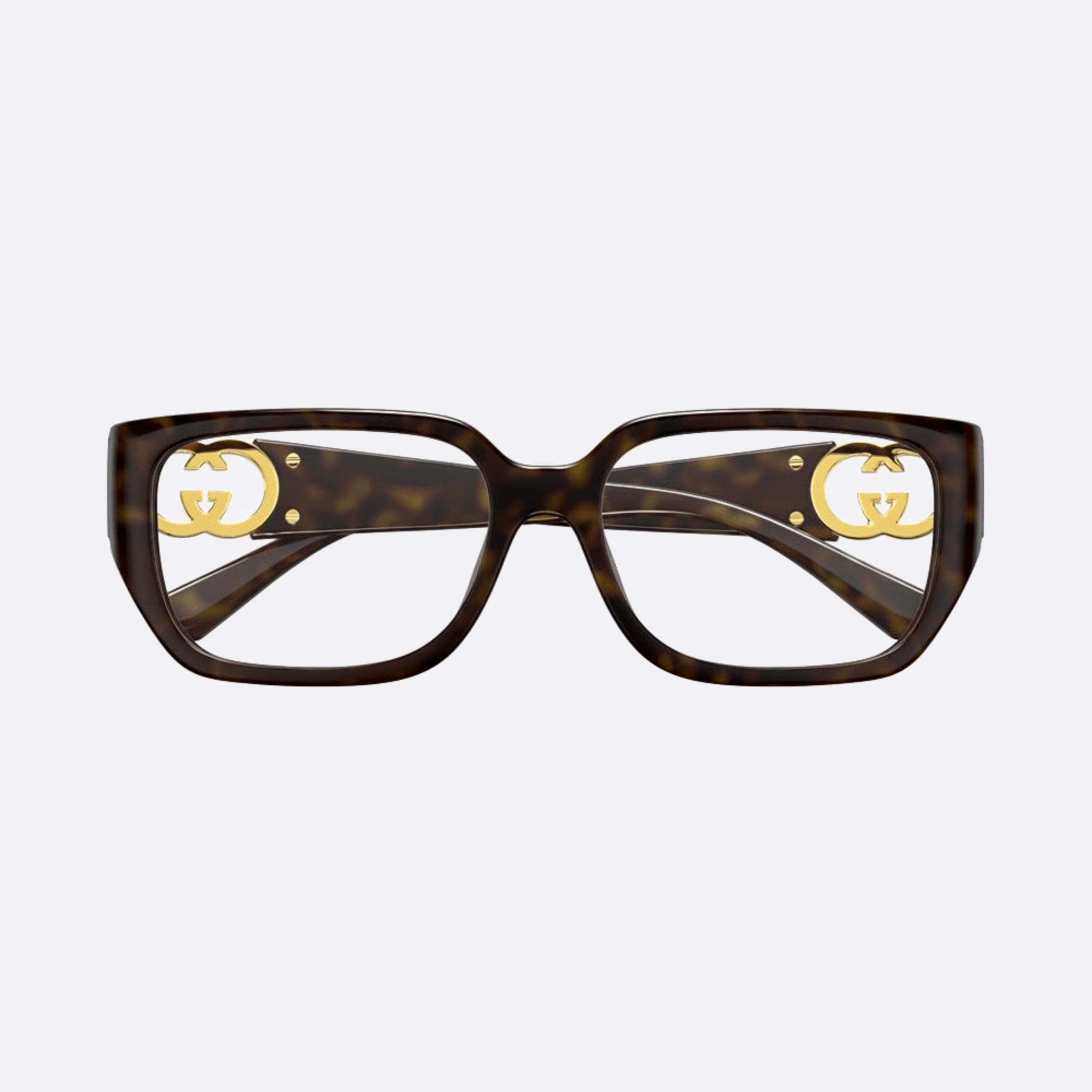 Gucci 55mm Havana Squared Woman Eyeglasses - Detail View