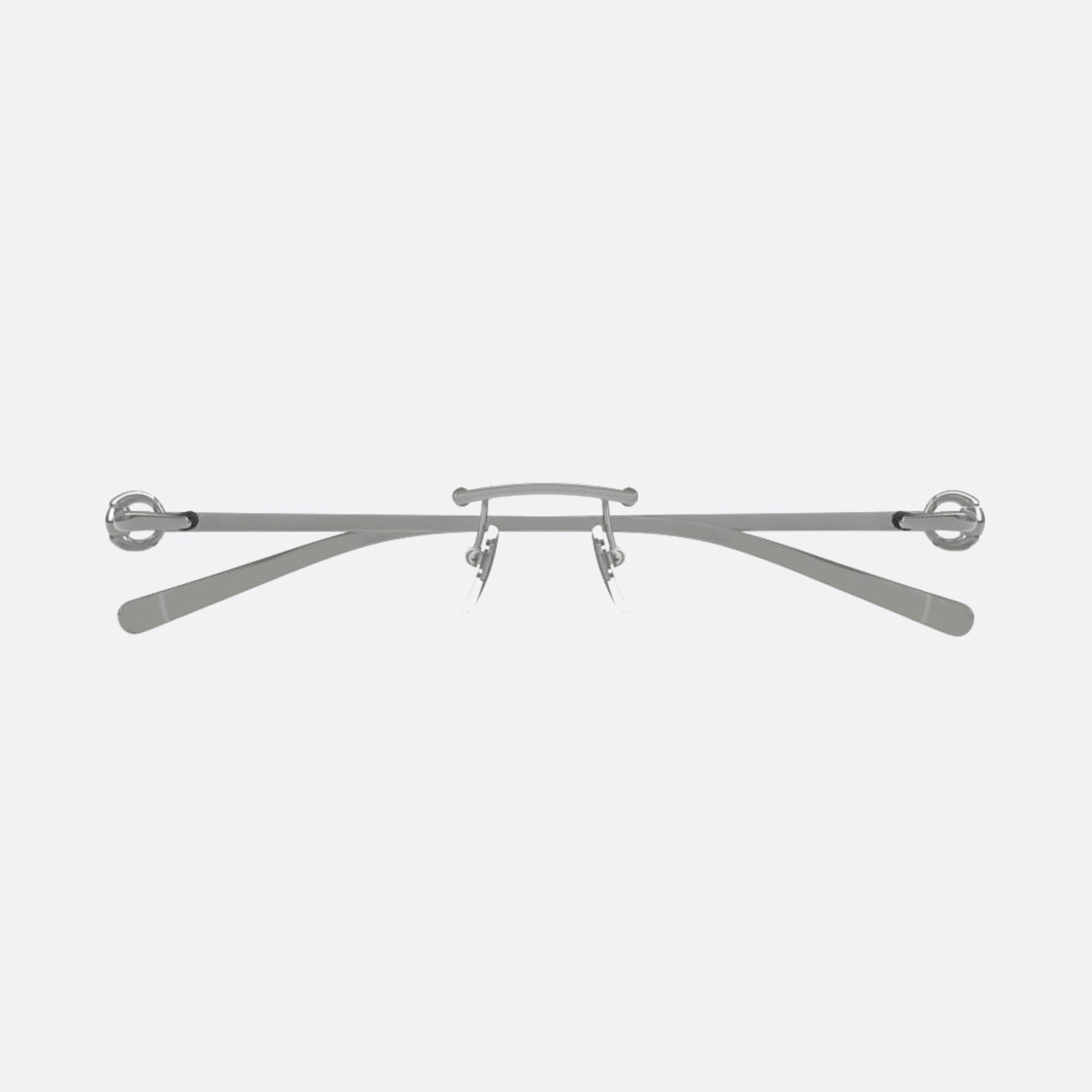 Gucci 55mm Silver Squared Man Eyeglasses - Main View