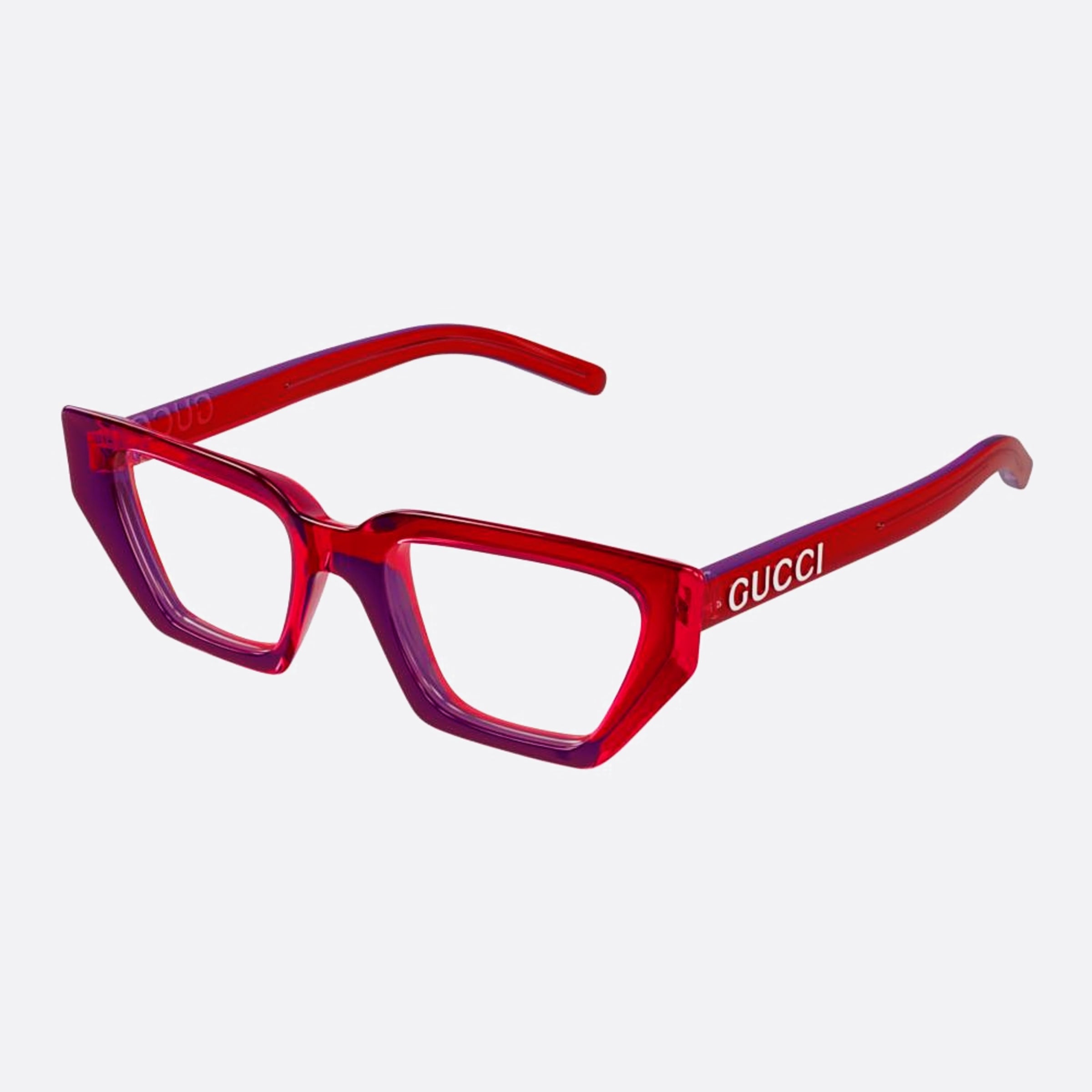 Gucci 51mm Red Cat Eye Woman Eyeglasses - Side View