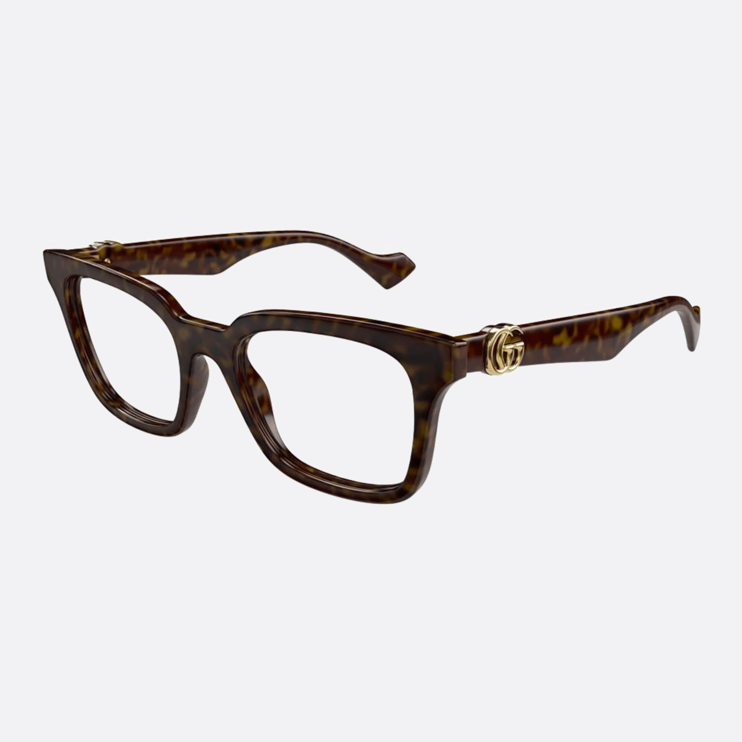 Gucci 48mm Havana Squared Women Eyeglasses - Side View