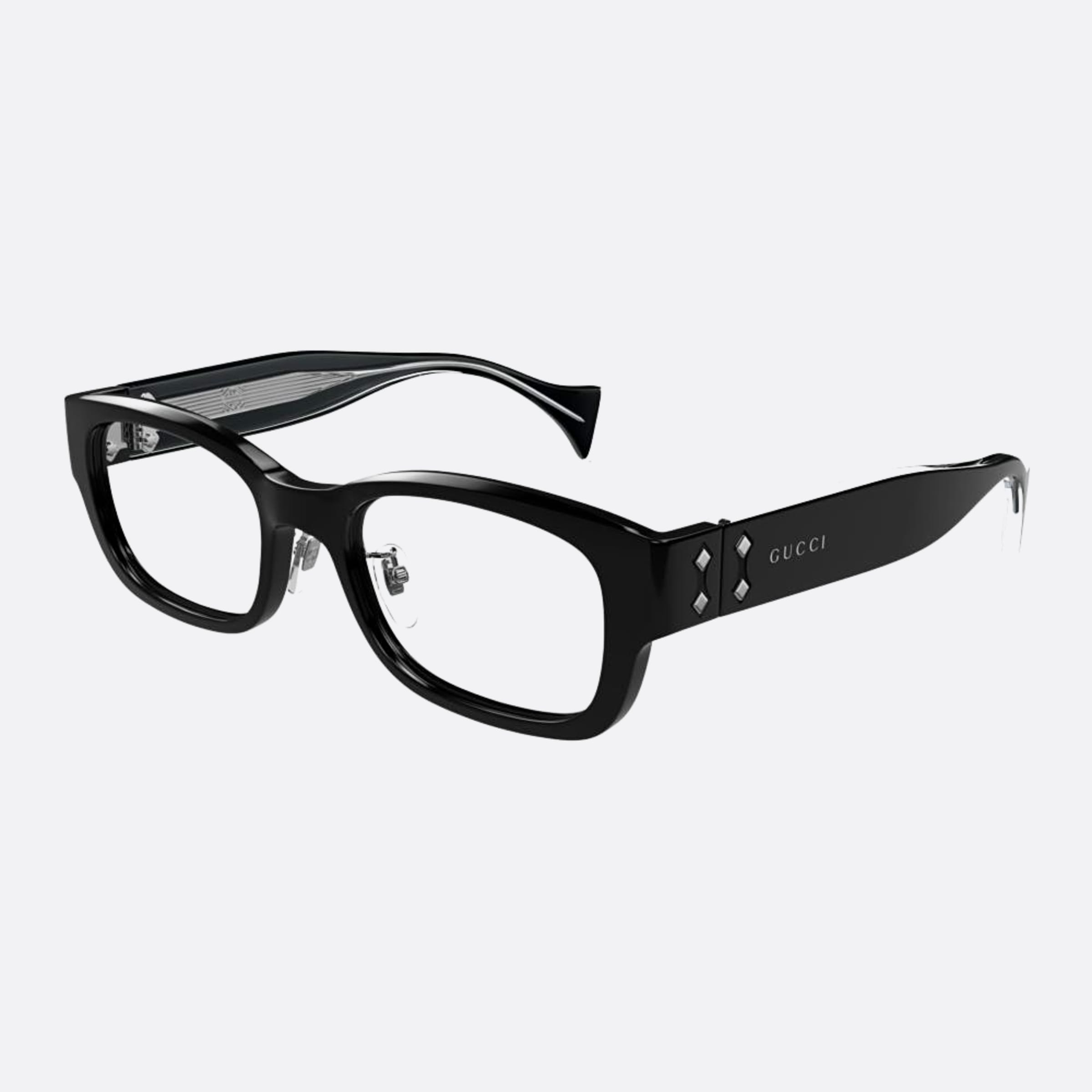 Gucci 53mm Gg1744oj Black Squared Unisex Eyeglasses - Side View