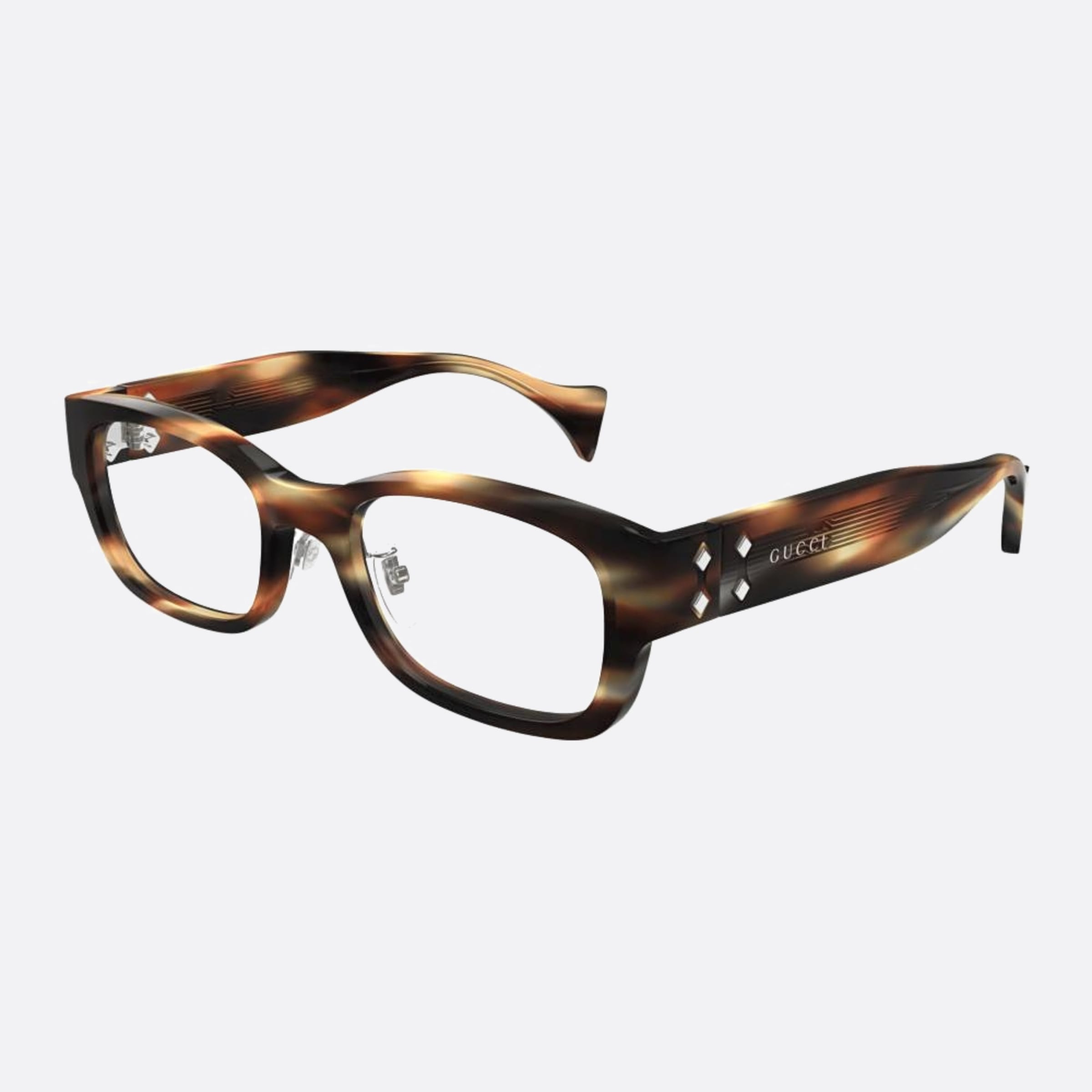 Gucci 53mm Gg1744oj Brown Squared Unisex Eyeglasses - Side View