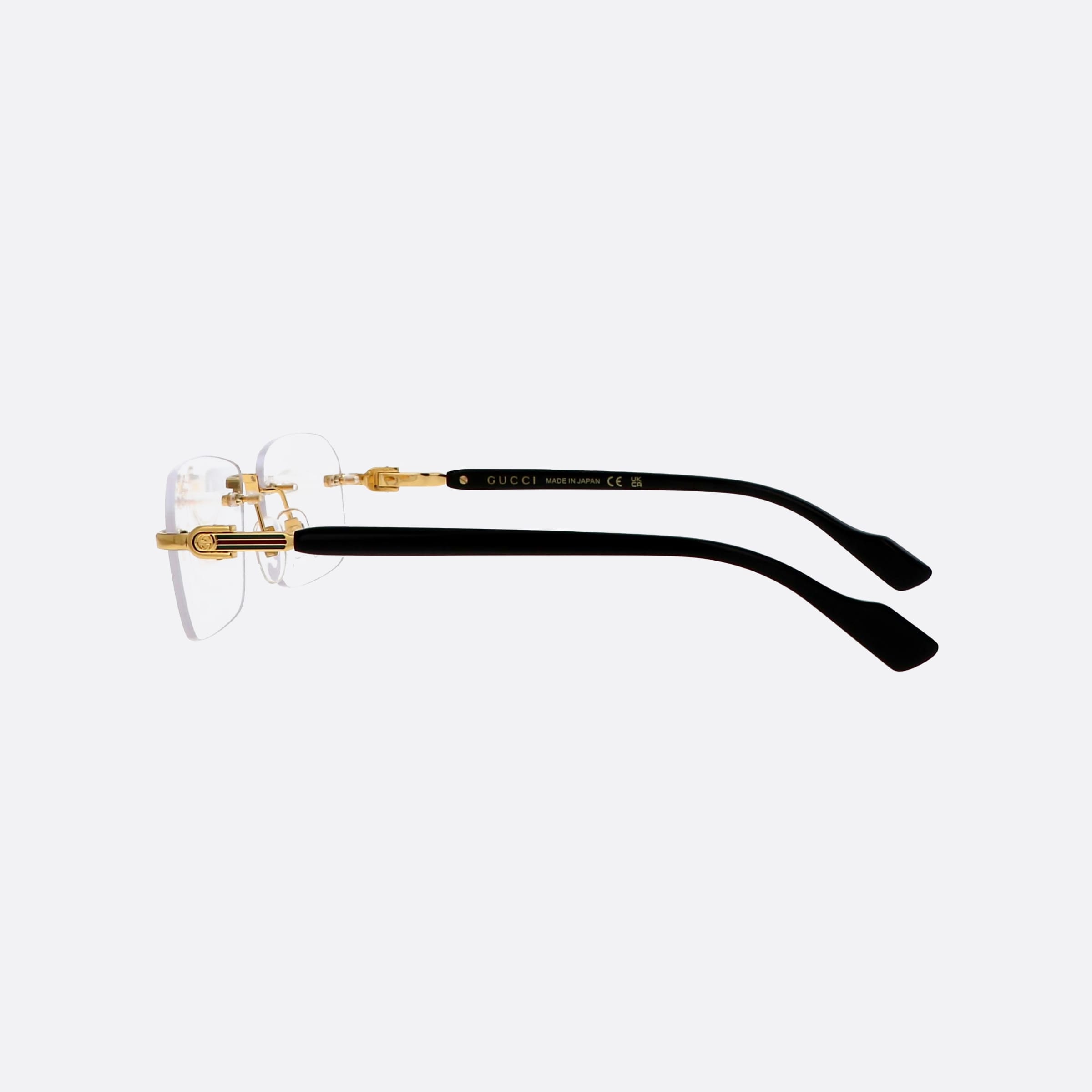 Gucci 56mm Gucci Logo Gold Rectangle Man Eyeglasses - Detail View