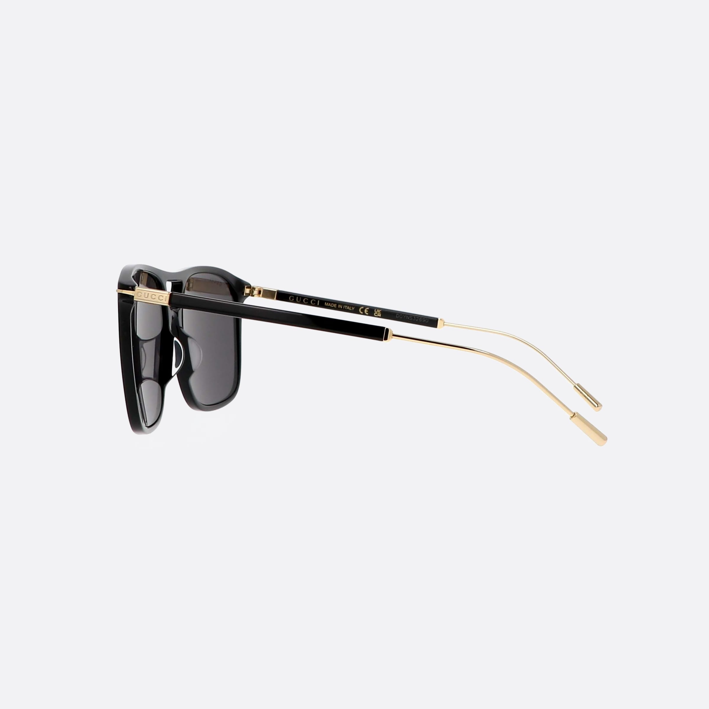 Gucci 60mm Gucci Logo Black Pilot Men Sunglasses - Detail View