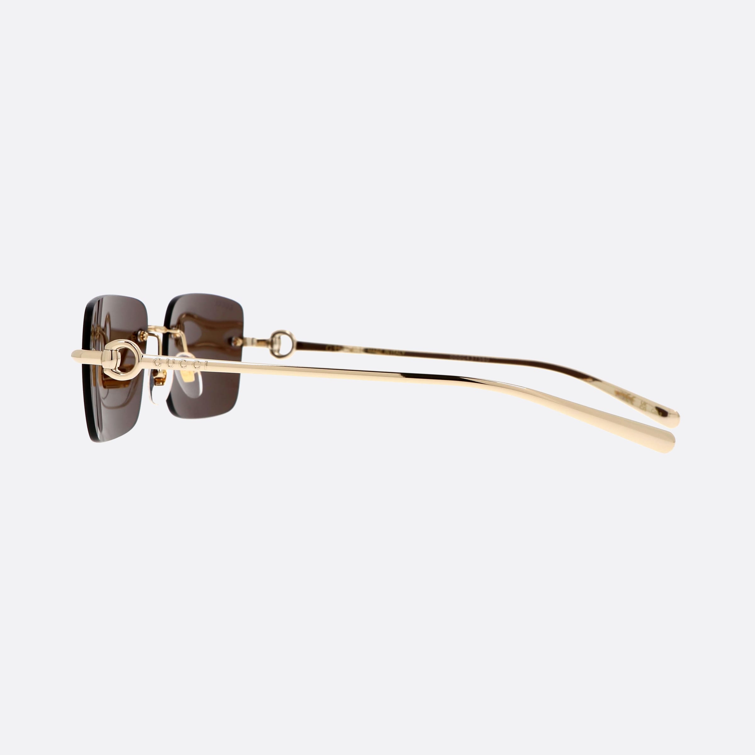 Gucci 55mm Horsebit Gdbr Gold Rectangle Man Sunglasses - Detail View