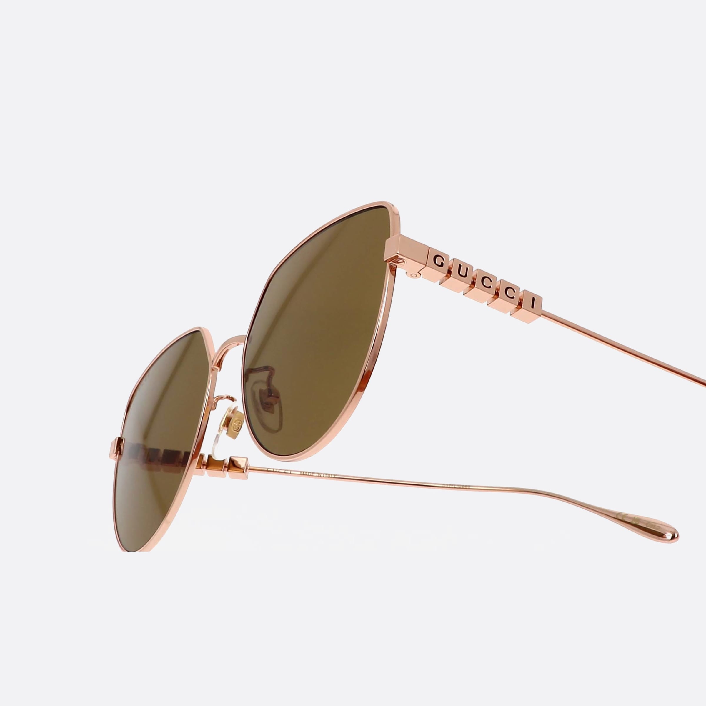 Gucci 58mm Lettering Gg1435sa Gold Geometric Woman Sunglasses - Lifestyle Shot