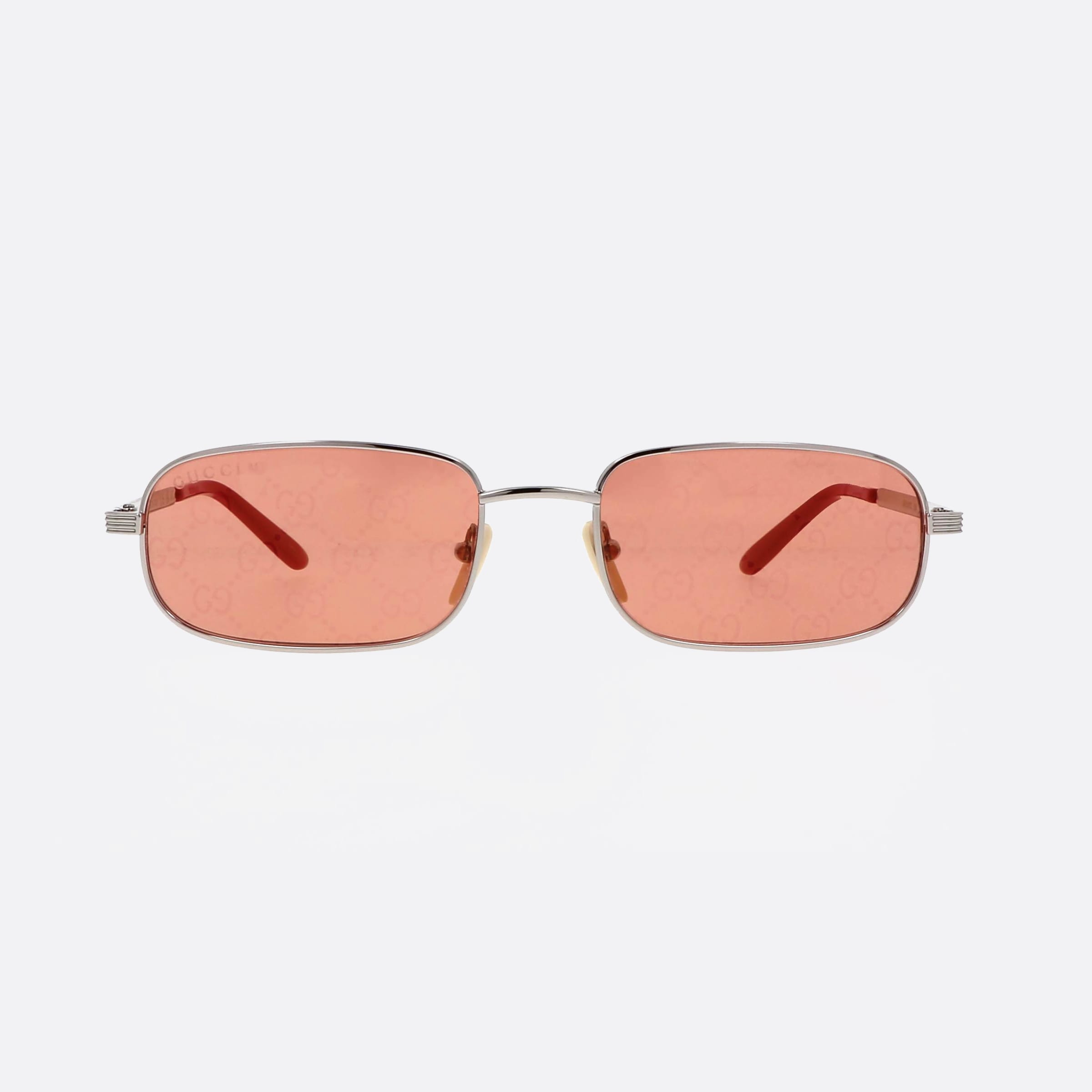 Gucci 57mm Lettering Nmk Silver Squared Men Sunglasses - Side View