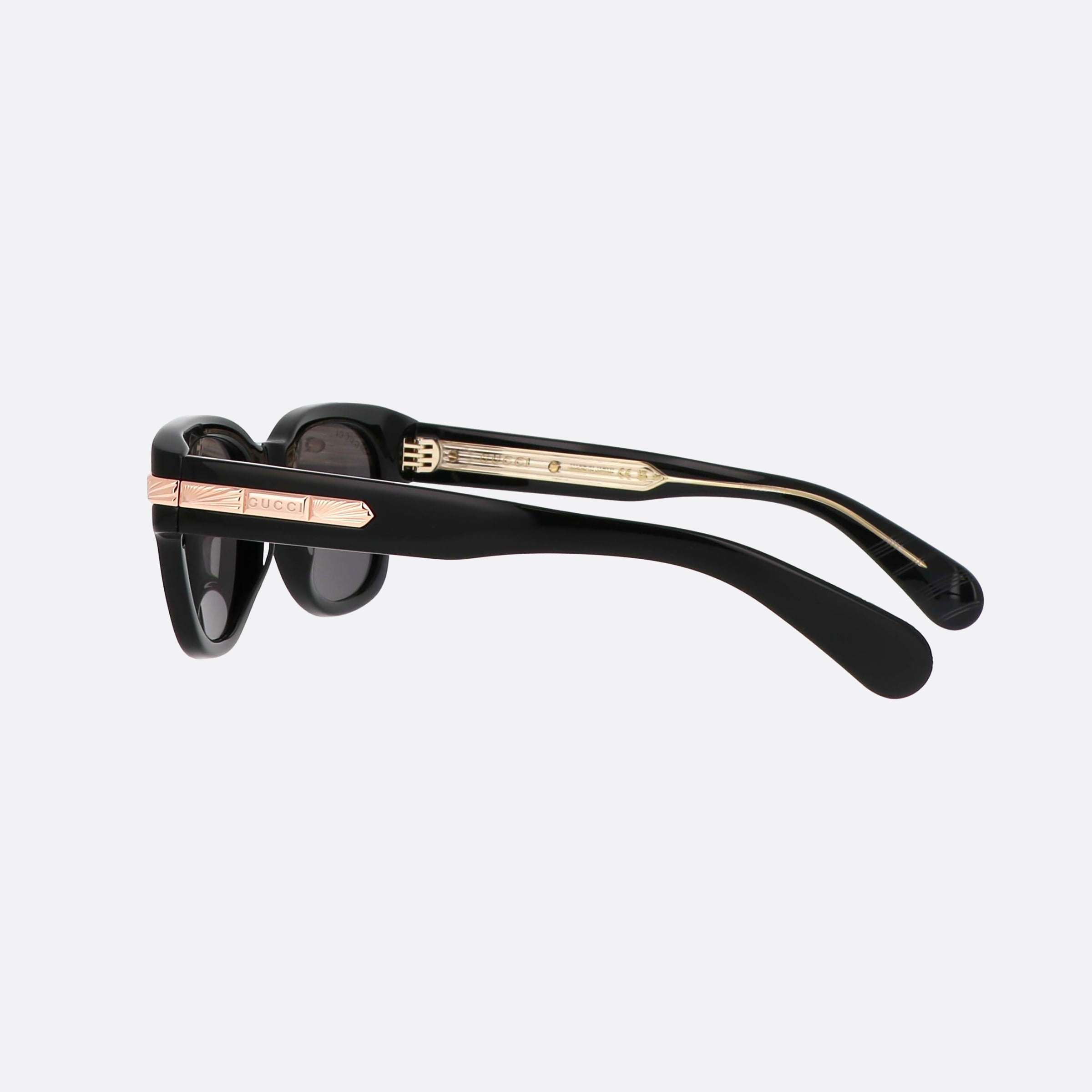Gucci 51mm Lettering Black Pantos Man Sunglasses - Detail View