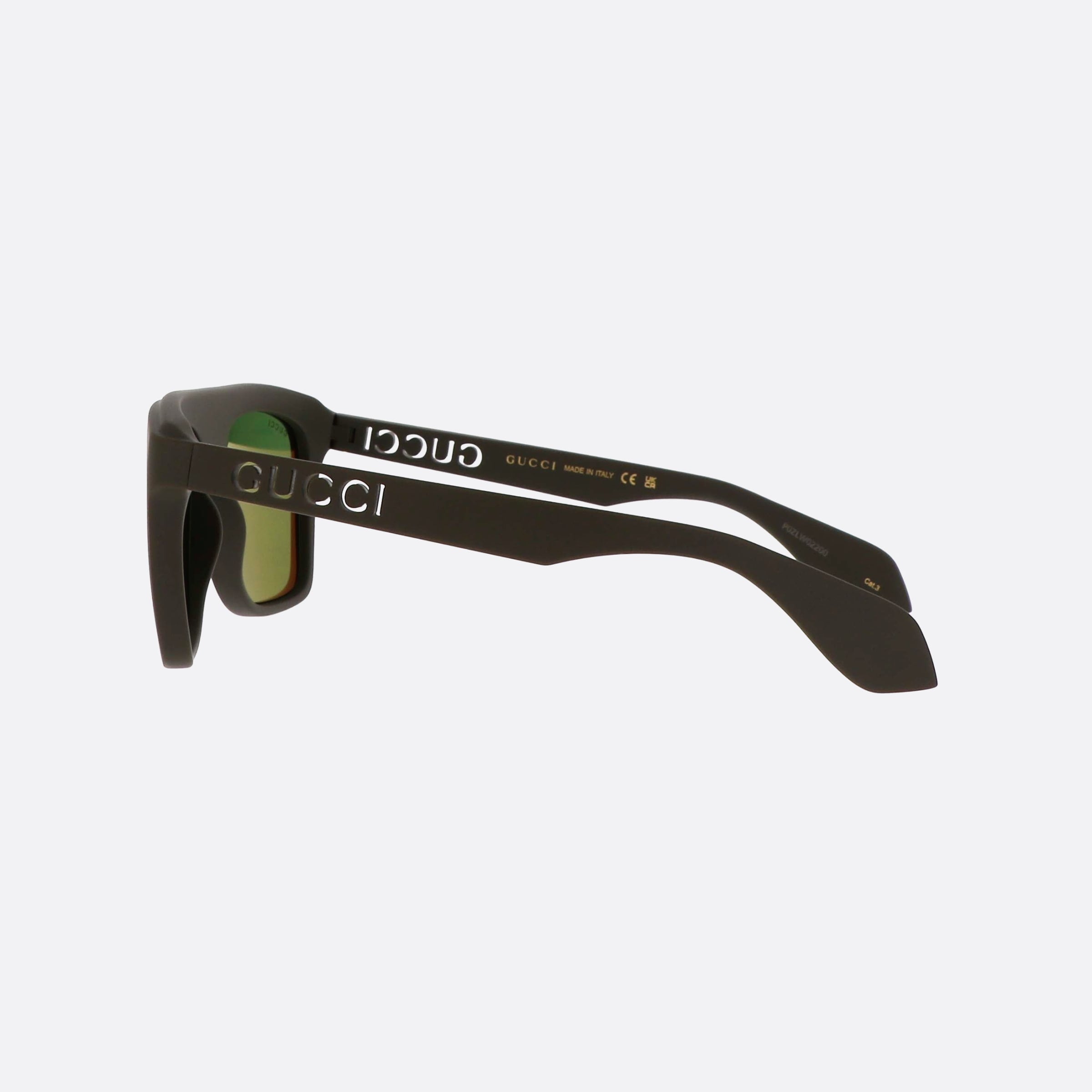 Gucci 57mm Lettering Ggr Green Squared Man Sunglasses - Detail View