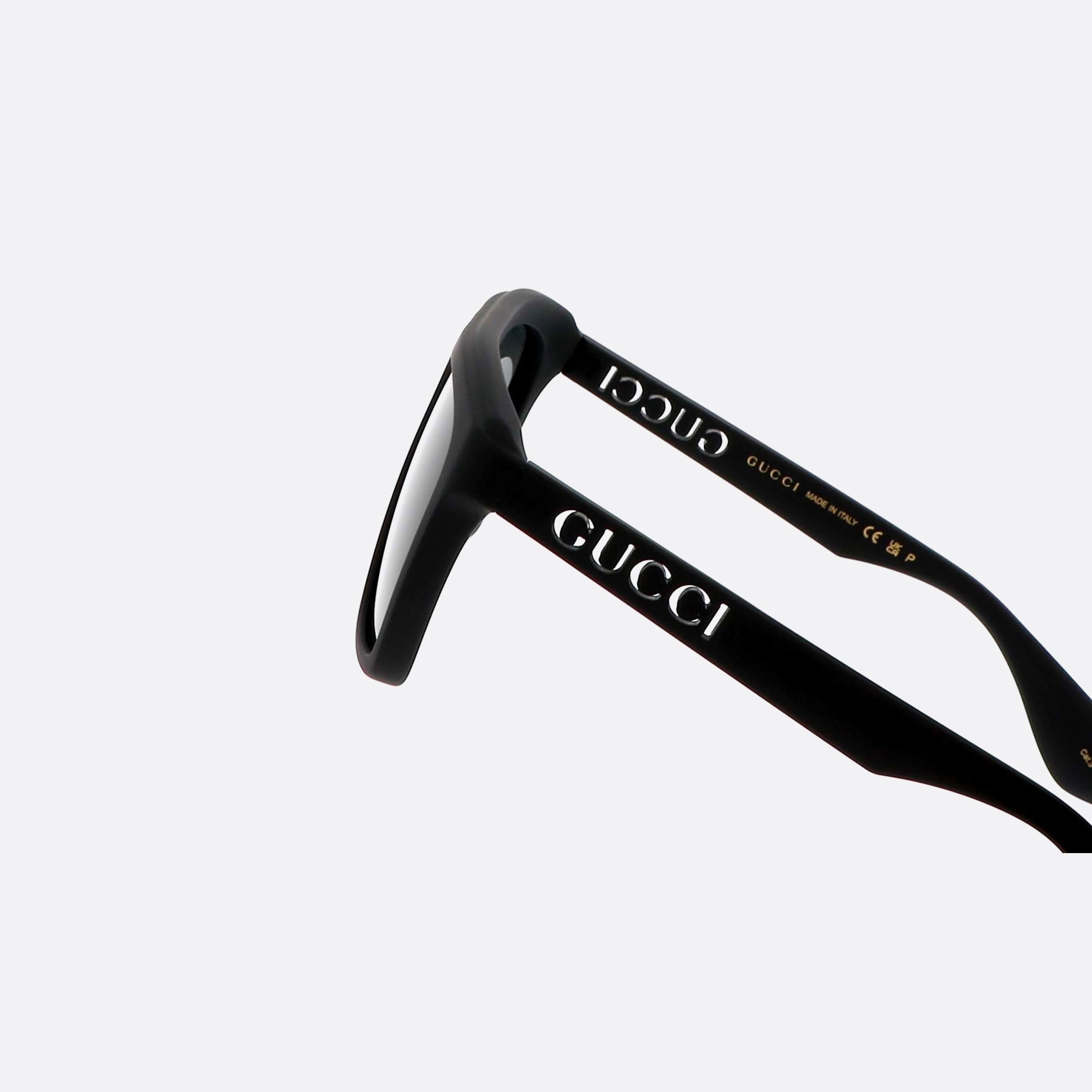 Gucci 57mm Lettering Black Squared Polarized Man Sunglasses - Lifestyle Shot