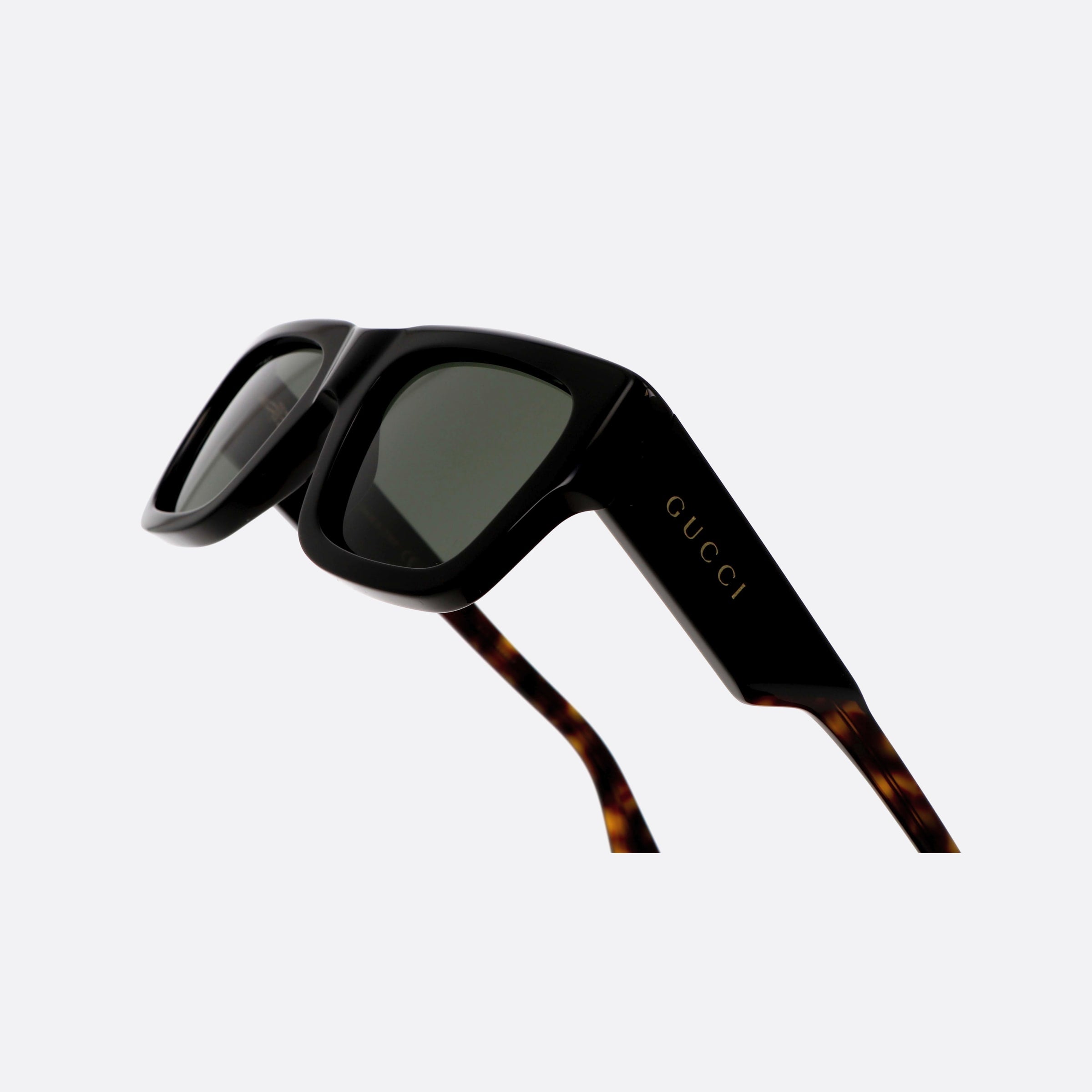 Gucci 52mm Lettering Black Rectangle Man Sunglasses - Lifestyle Shot