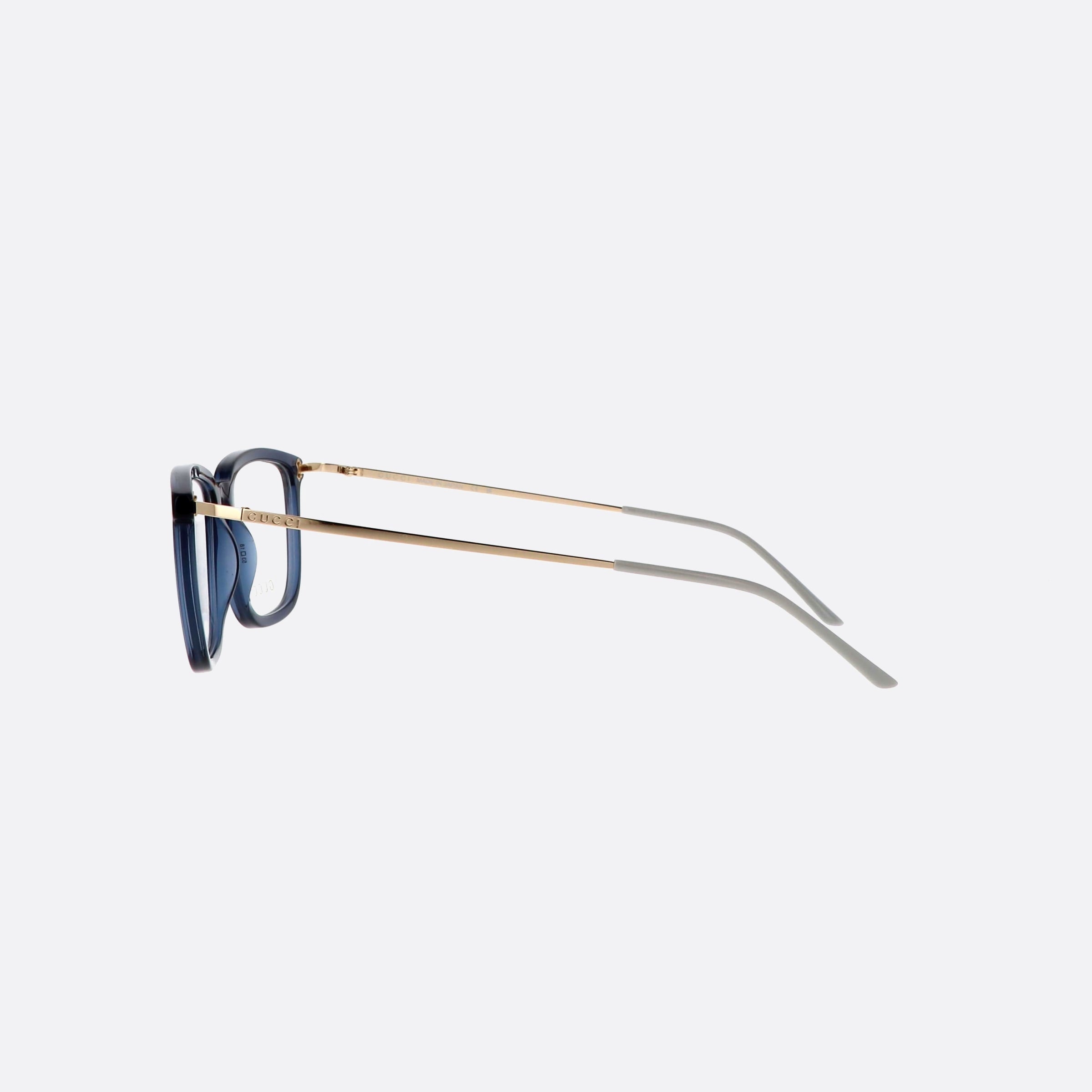 Gucci 53mm Lettering Blgld Blue Squared Man Eyeglasses - Detail View