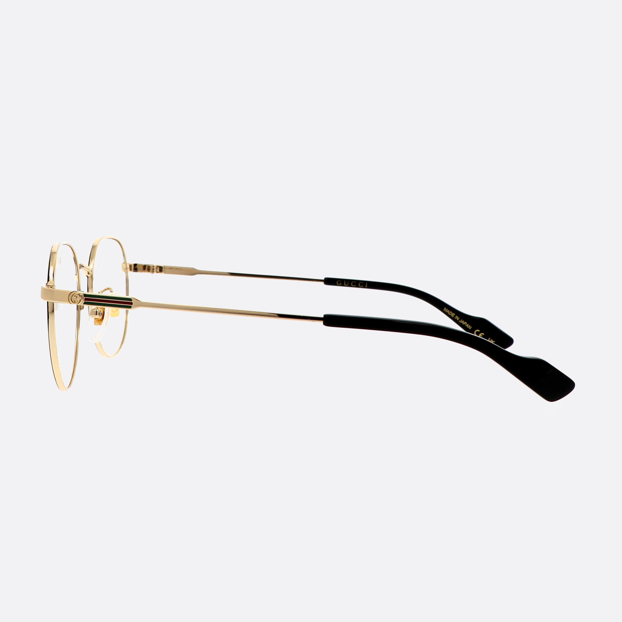Gucci 51mm Lettering Gg1747oa Black Round Man Eyeglasses - Detail View