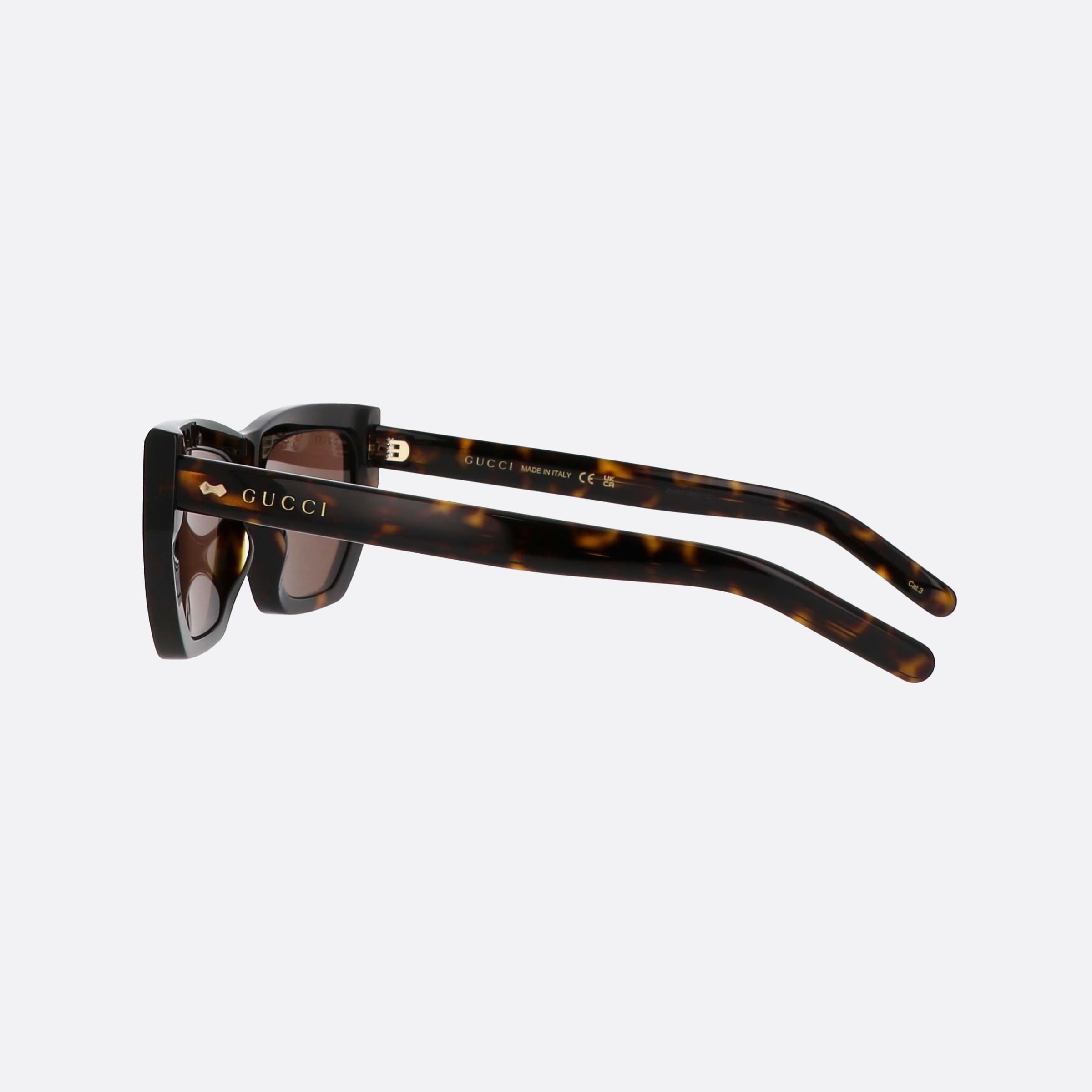 Gucci 53mm Rivets Der Havana Geometric Woman Sunglasses - Detail View
