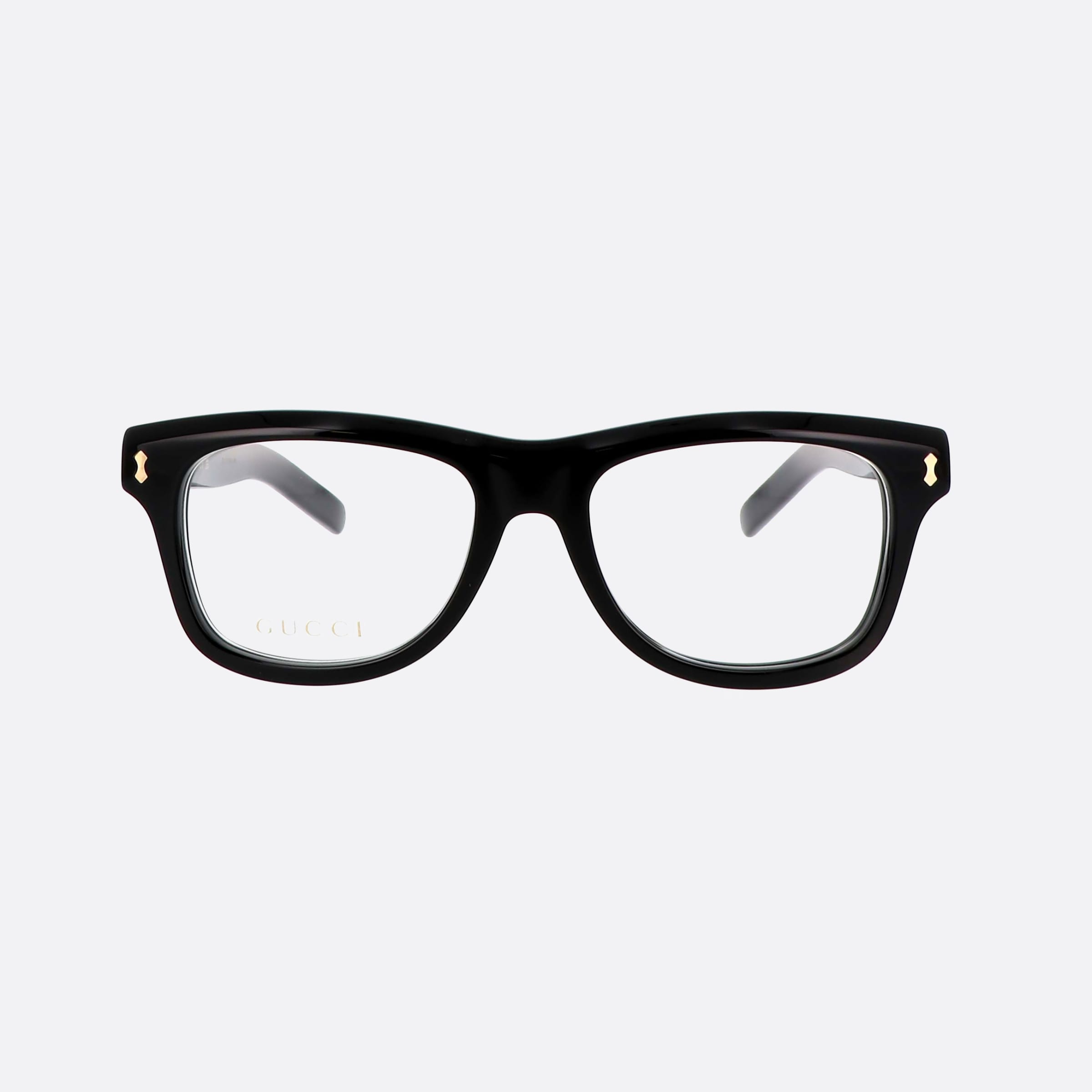 Gucci 52mm Rivets Black Square Men Eyeglasses - Side View