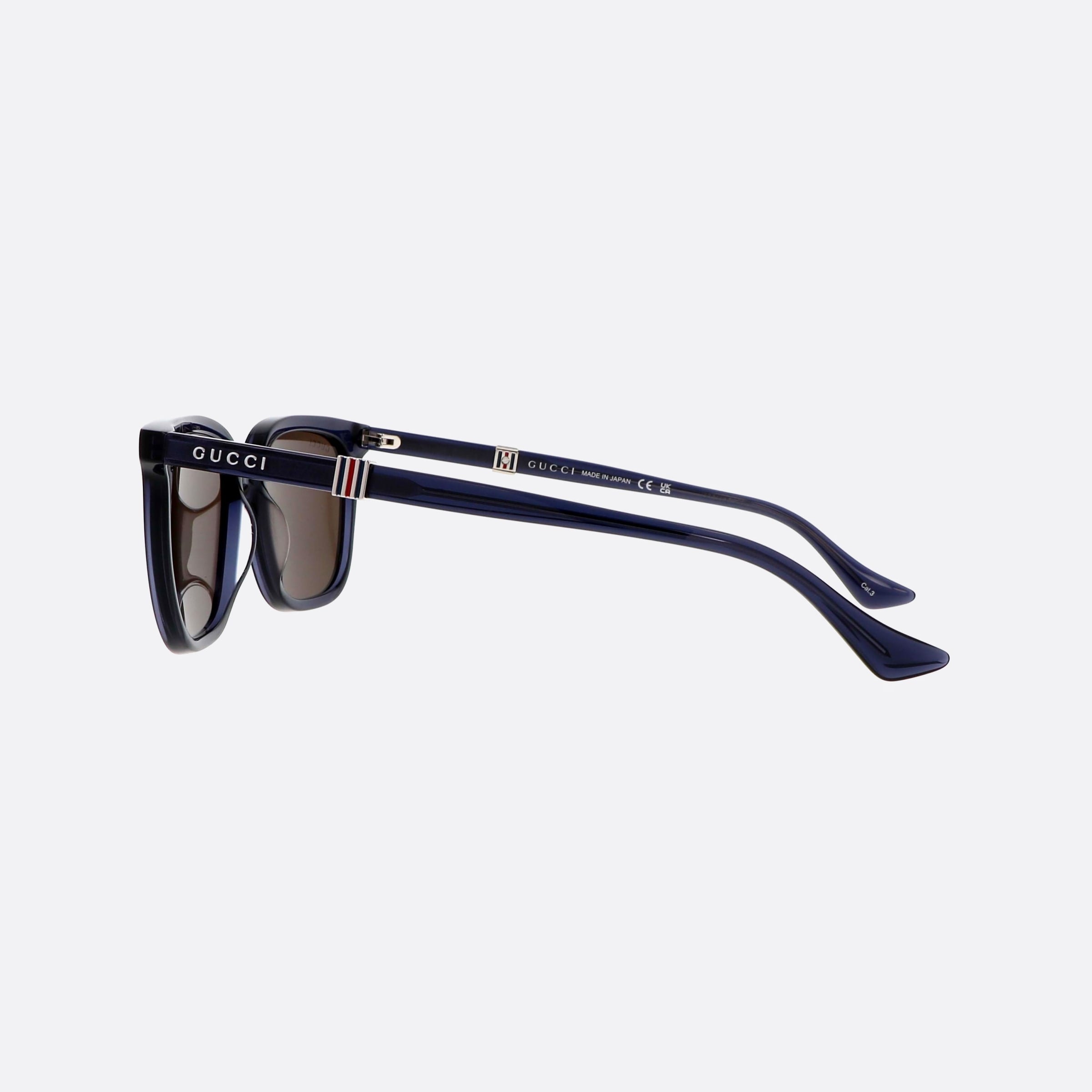 Gucci 54mm Web Blb Blue Squared Man Sunglasses - Detail View