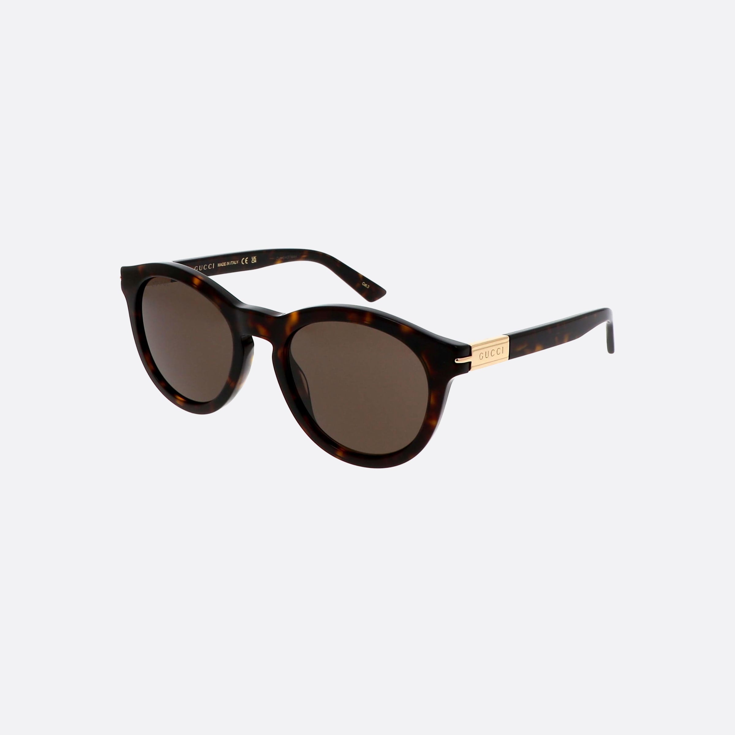 Gucci 52mm Web Nhl Gold Round Man Sunglasses - Main View