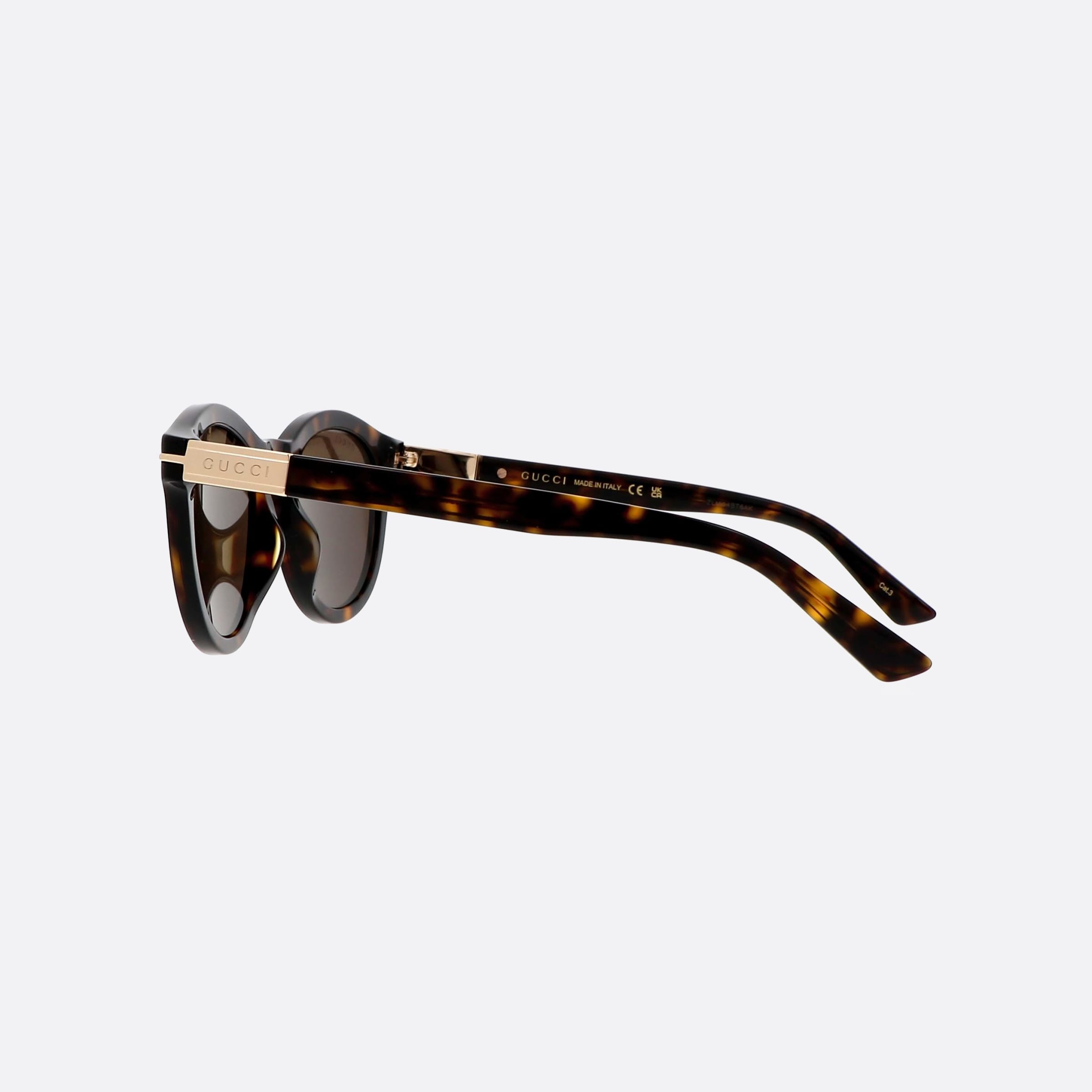 Gucci 52mm Web Nhl Gold Round Man Sunglasses - Detail View