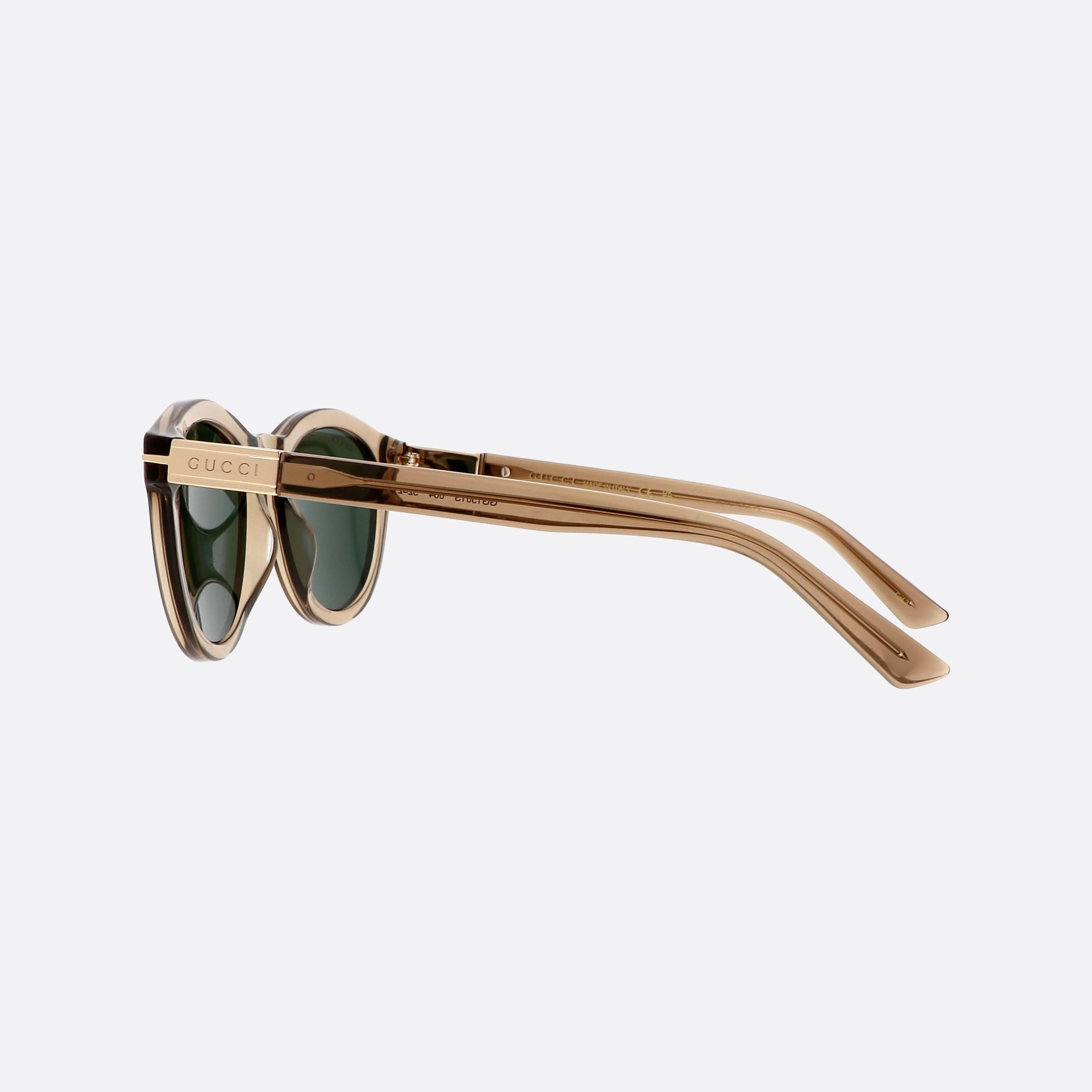 Gucci 52mm Web Frg Brown Round Man Sunglasses - Detail View