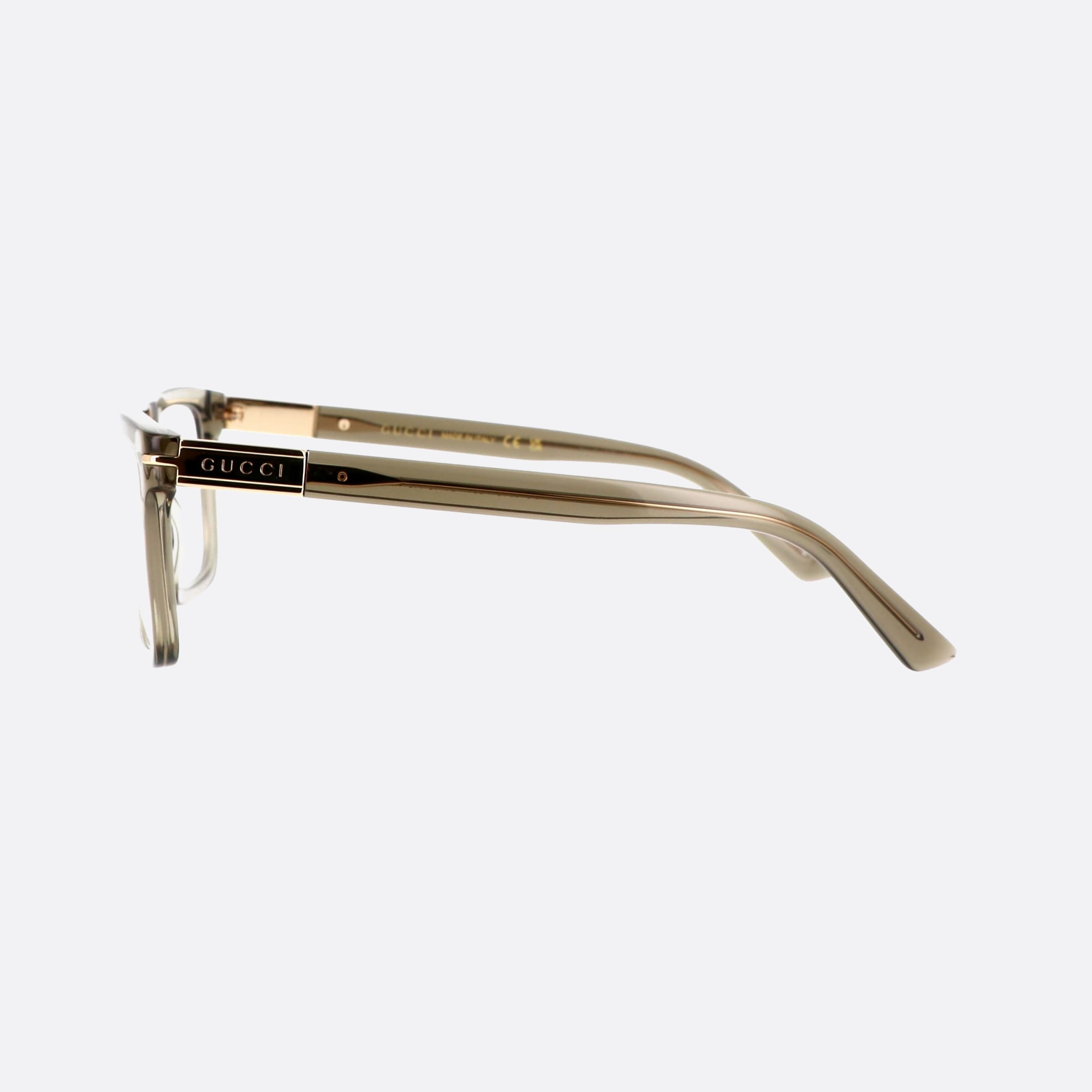 Gucci 54mm Web Brown Rectangle Men Eyeglasses - Detail View