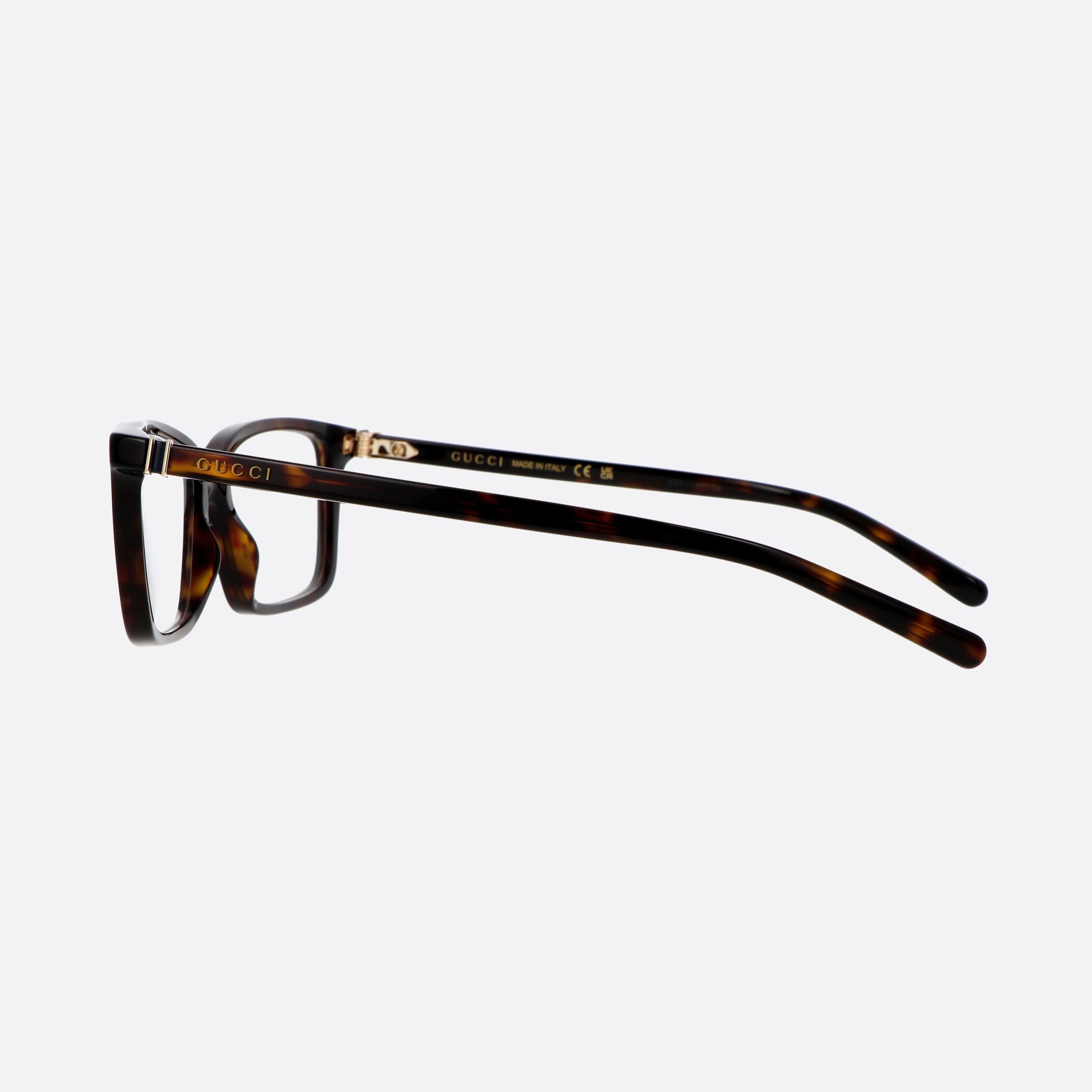 Gucci 56mm Web Tortoise Rectangle Man Eyeglasses - Detail View