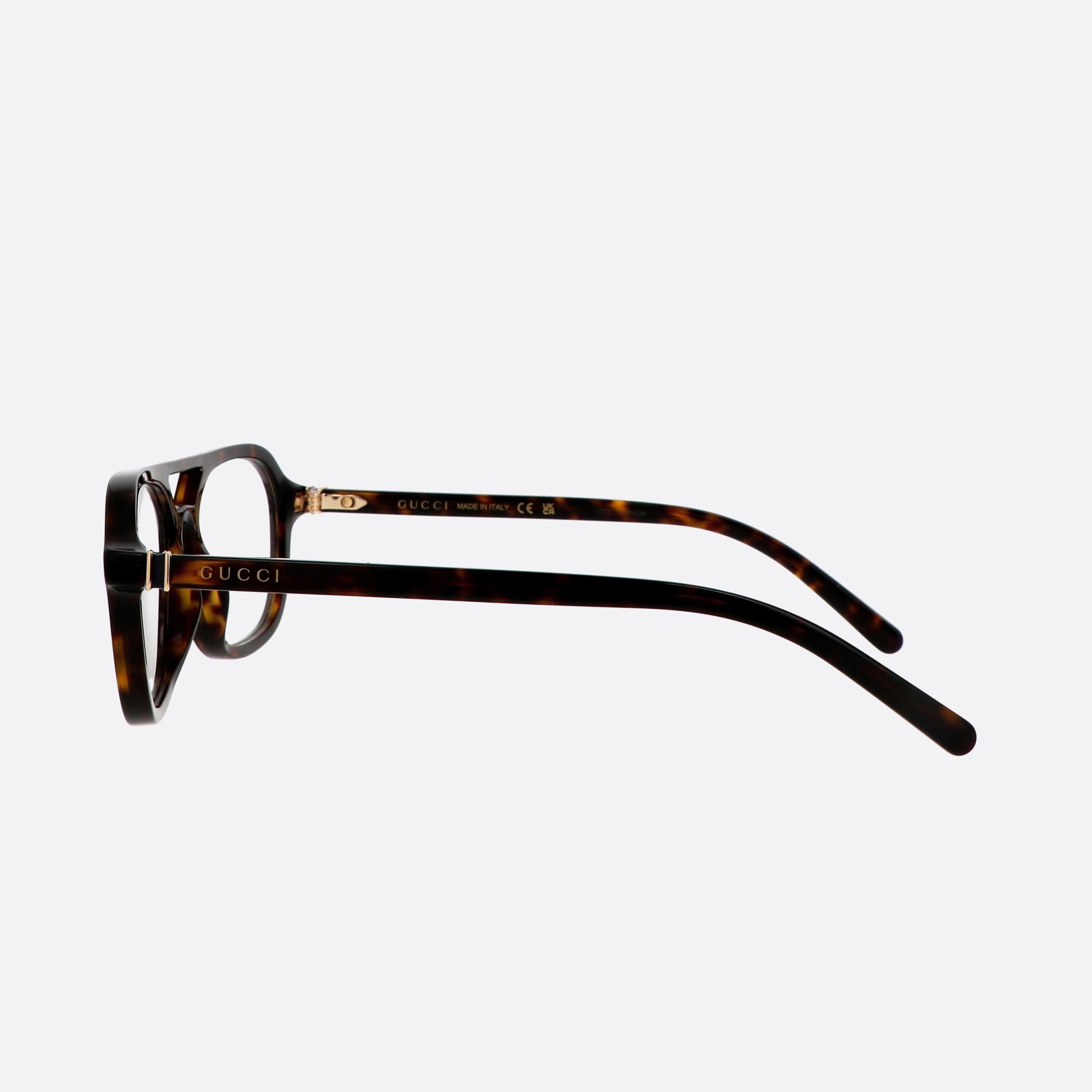 Gucci 53mm Web Hvn Havana Pilot Man Eyeglasses - Detail View