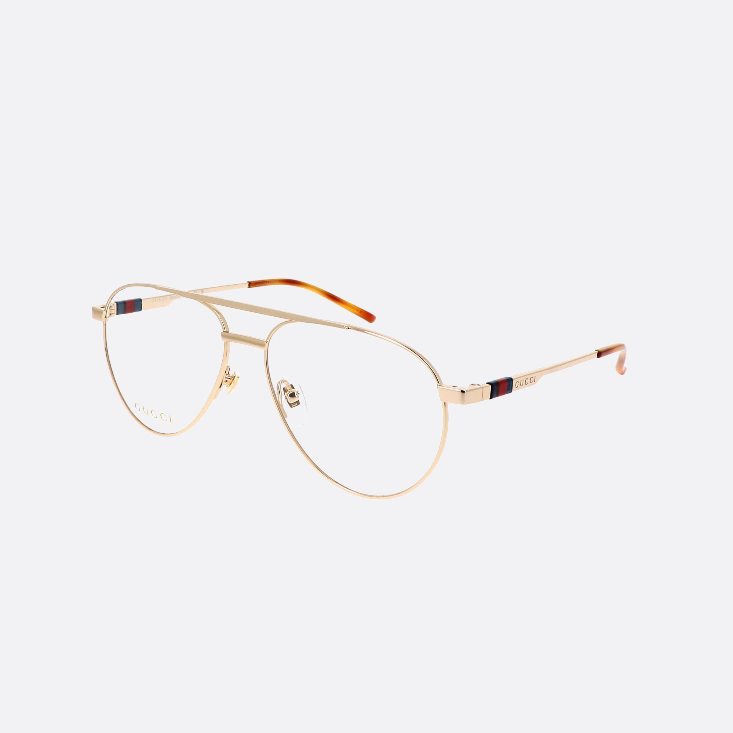 Gucci 56mm Web Gold Pilot Man Eyeglasses - Main View