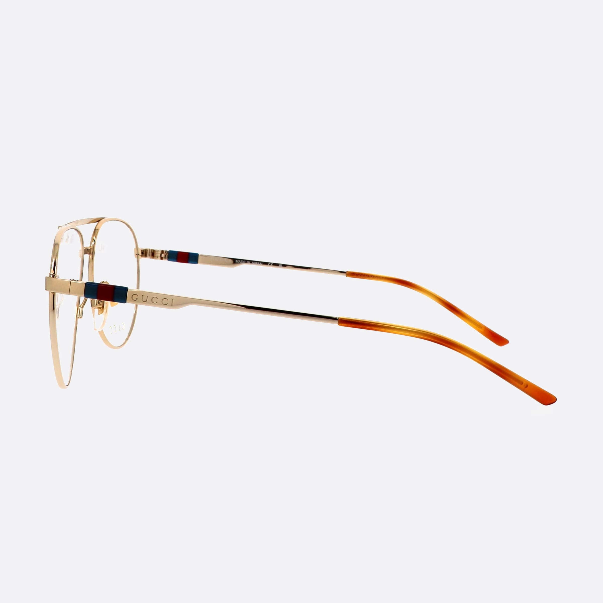 Gucci 56mm Web Gold Pilot Man Eyeglasses - Detail View