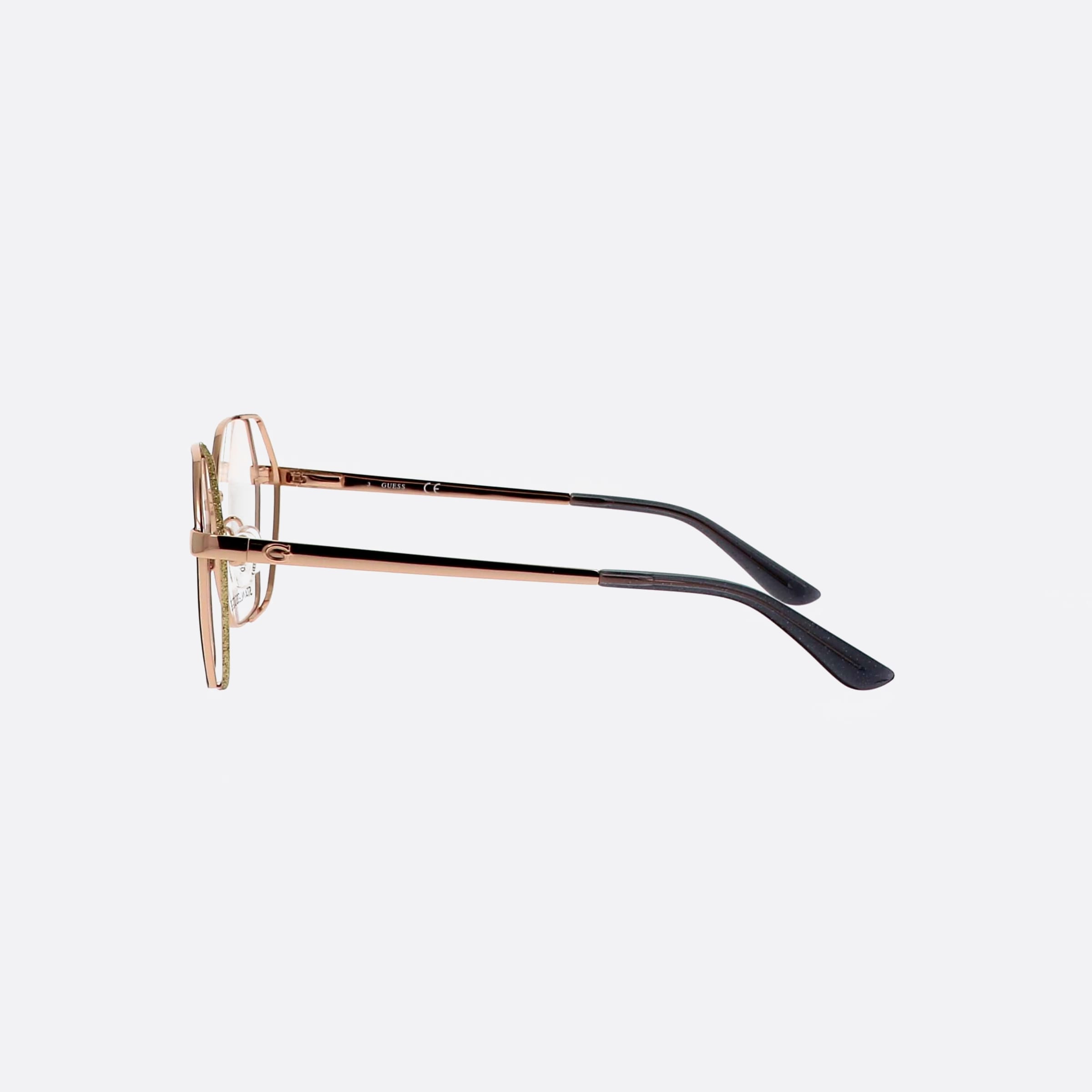 Guess 56mm Black Hexagonal Women Eyeglasses - Detail View