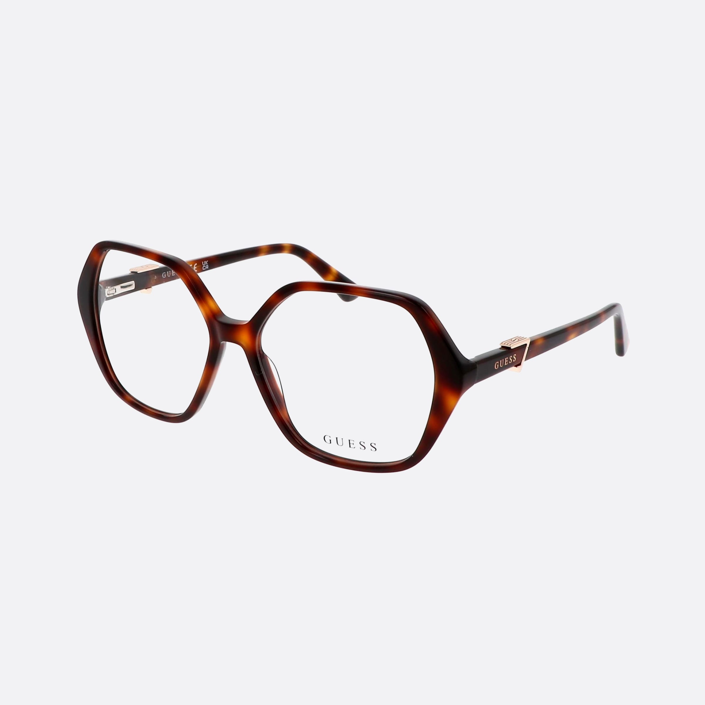 Guess 55mm Gu2875 Tortoise Hexagonal Women Eyeglasses - Main View