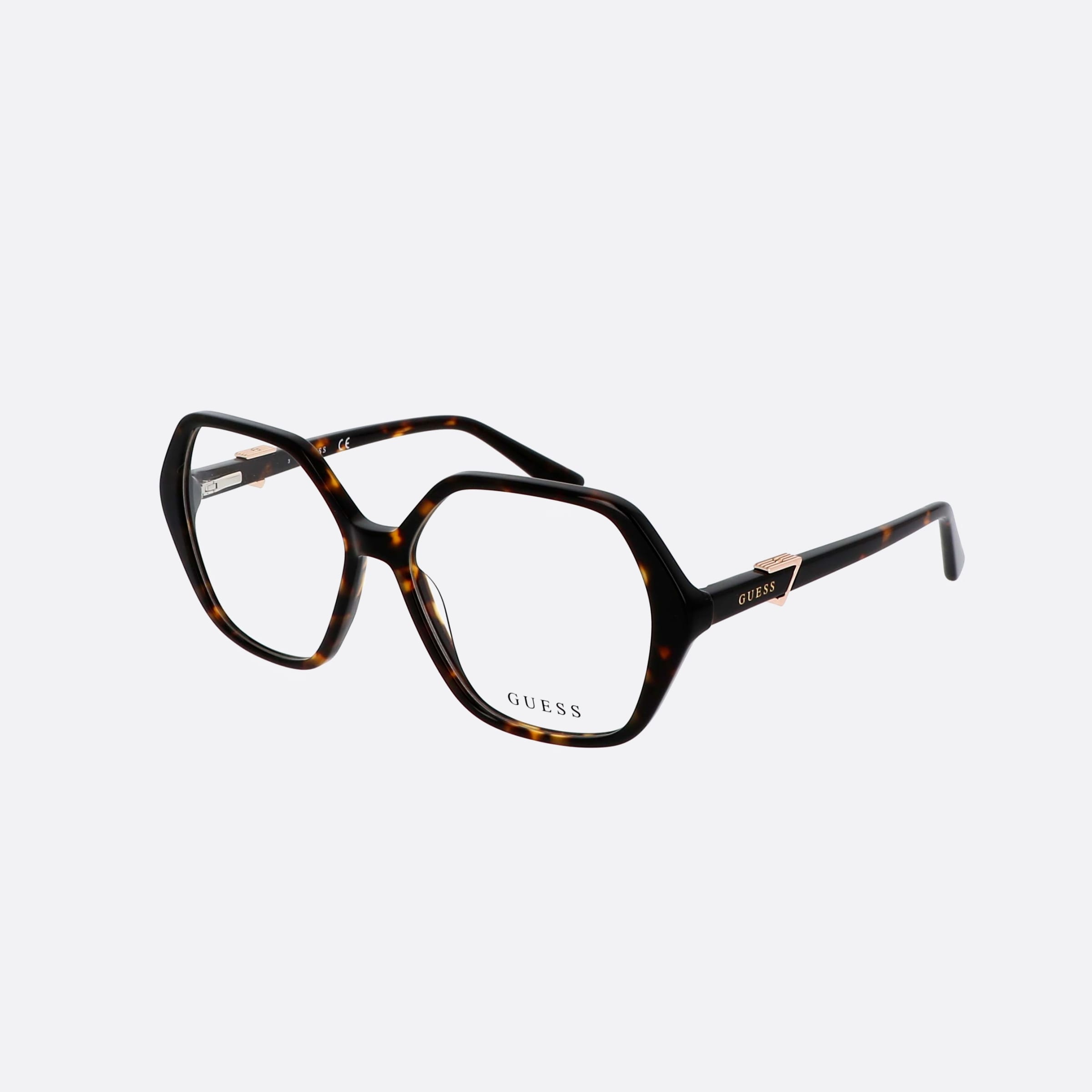 Guess 55mm Black Hexagonal Women Eyeglasses - Main View