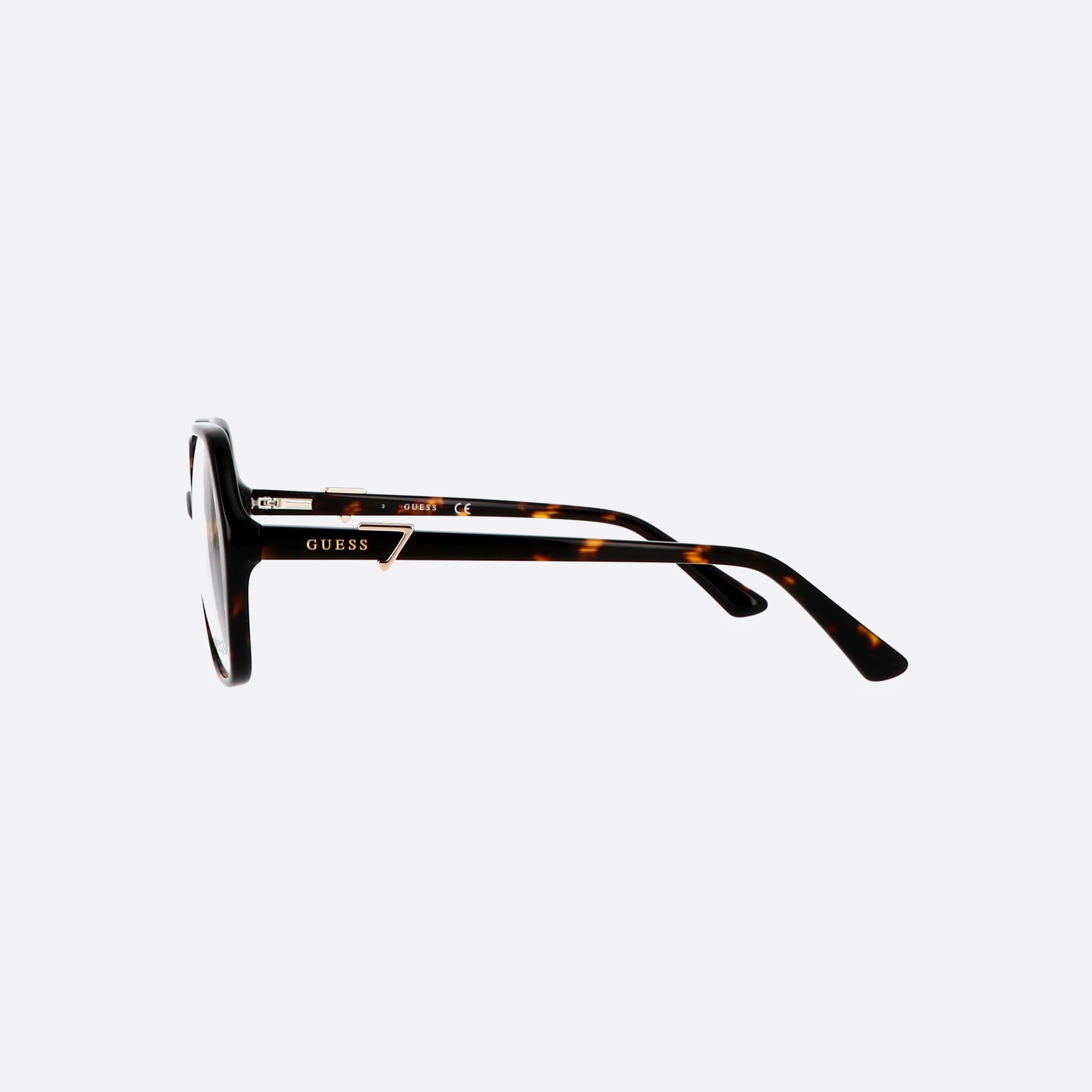 Guess 55mm Black Hexagonal Women Eyeglasses - Detail View