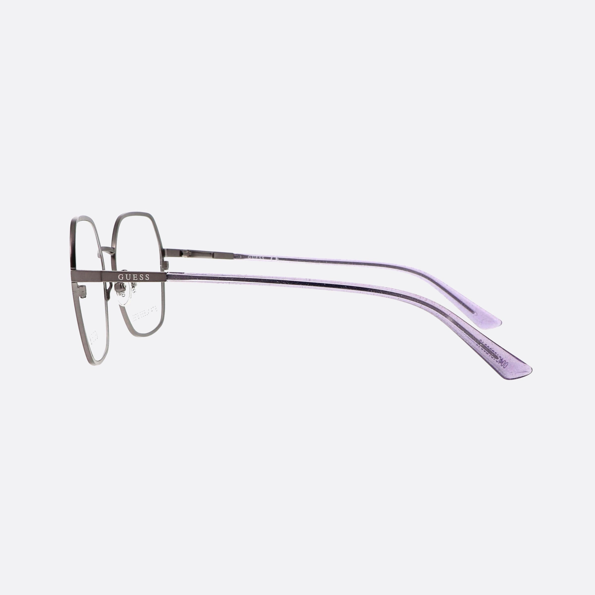 Guess 55mm Gu2912 Silver Hexagonal Women Eyeglasses - Detail View