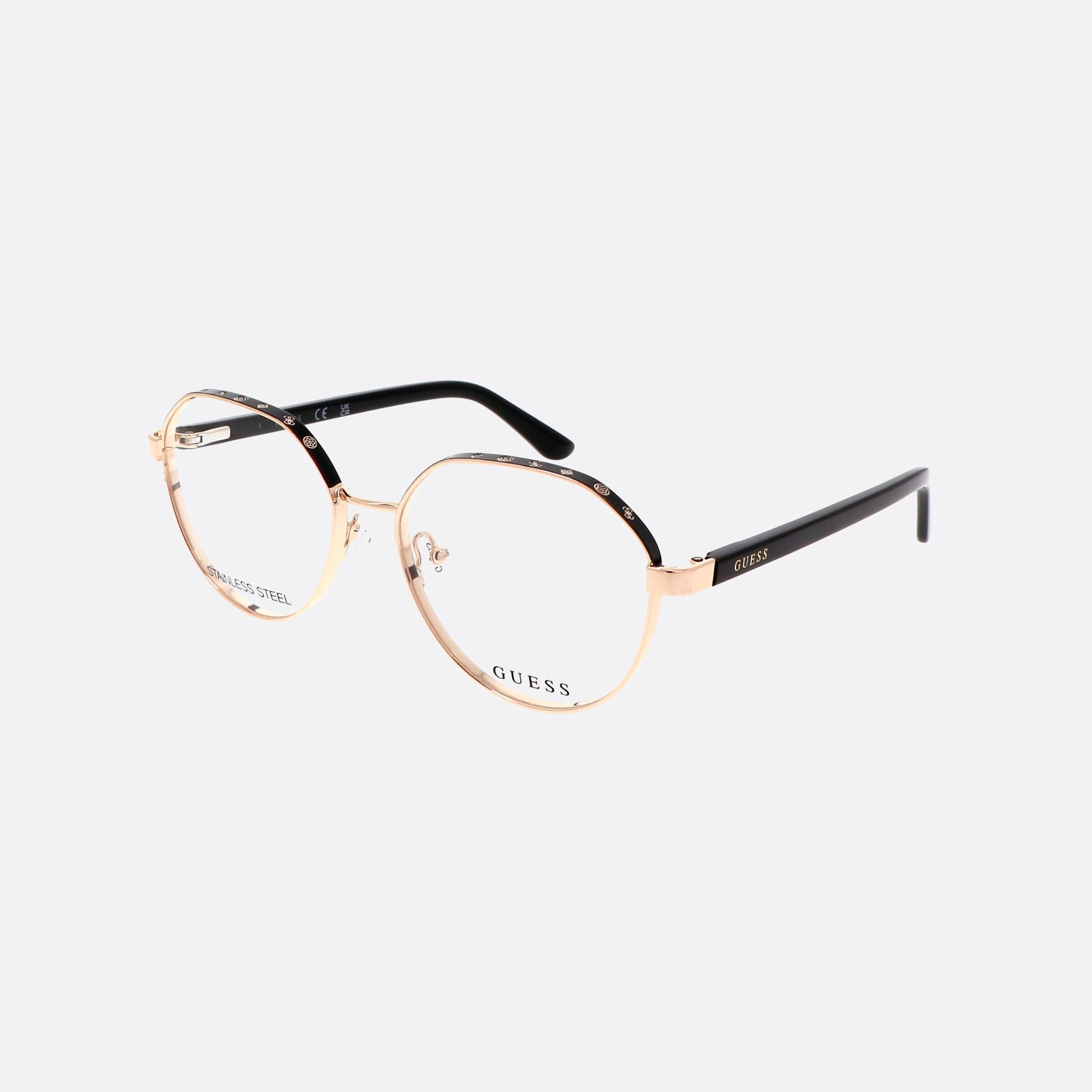 Guess 53mm Gu50124 Black Round Women Eyeglasses - Main View