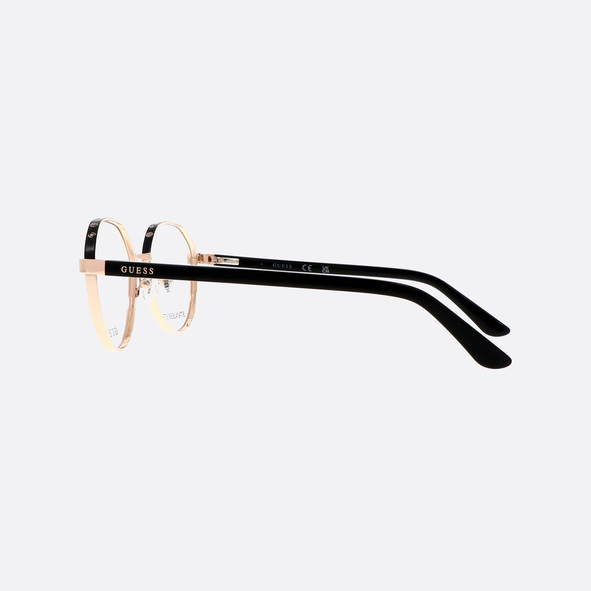 Guess 53mm Gu50124 Black Round Women Eyeglasses - Detail View