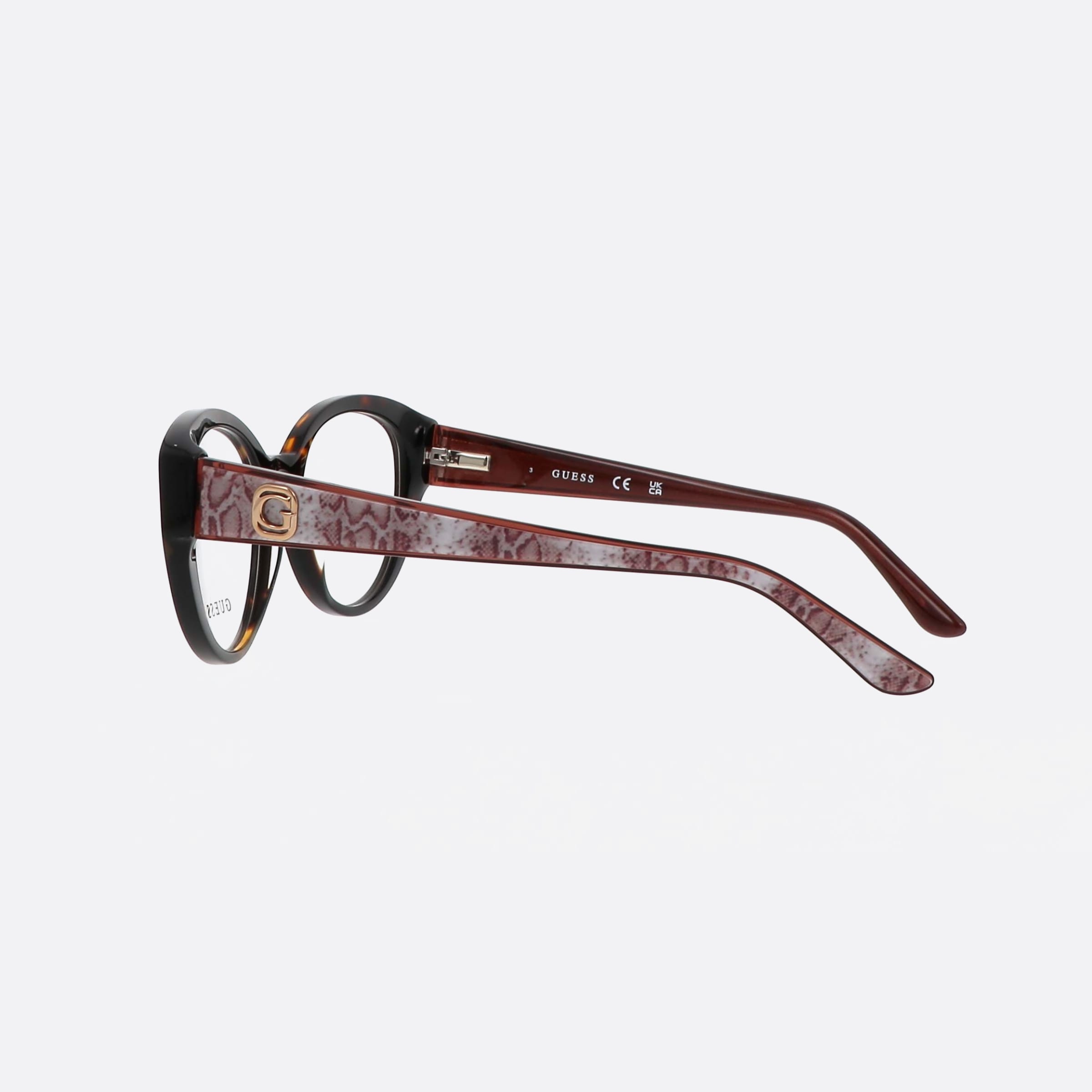 Guess 53mm Gu50127 Tortoise Round Women Eyeglasses - Detail View