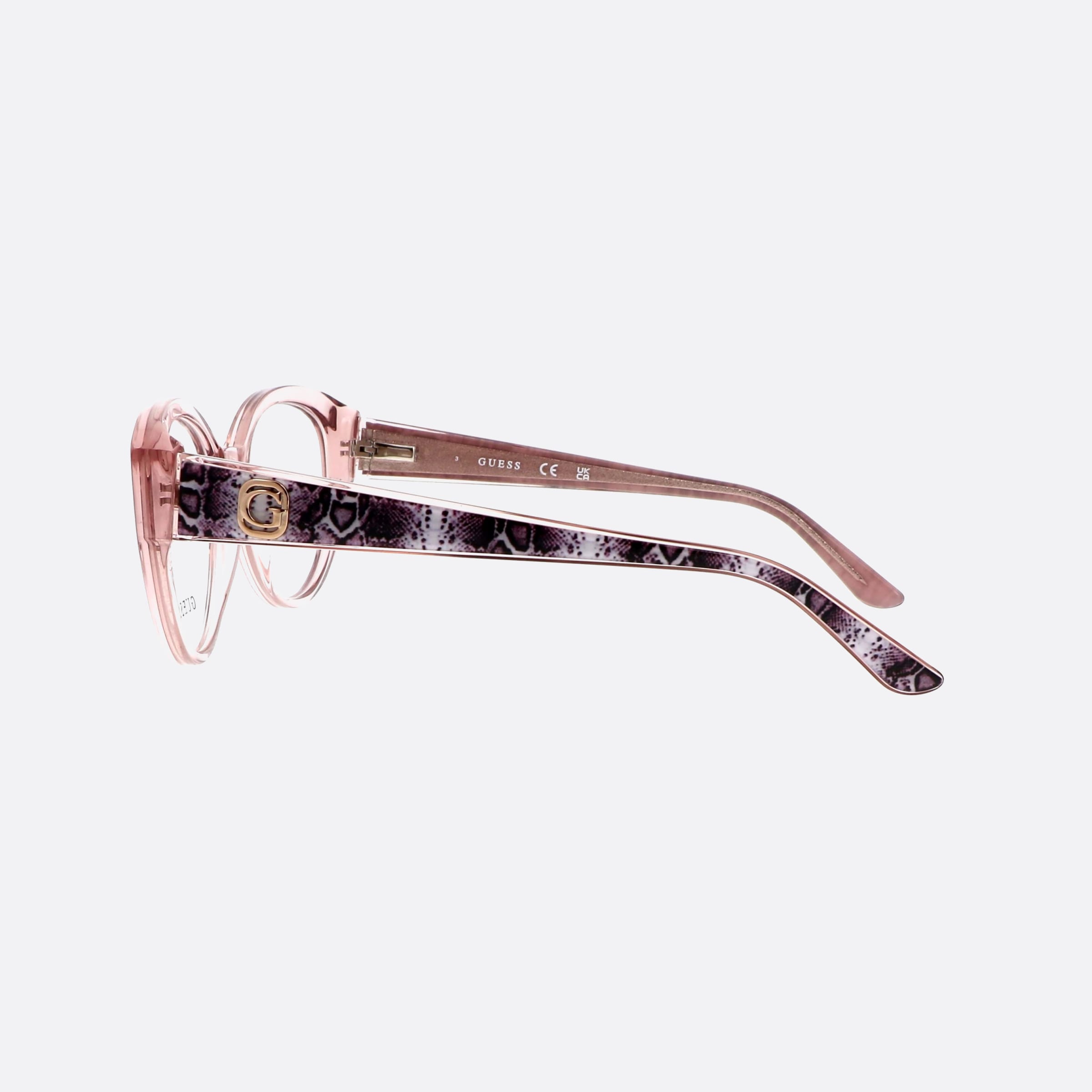 Guess 53mm Gu50127 Beige Round Women Eyeglasses - Detail View