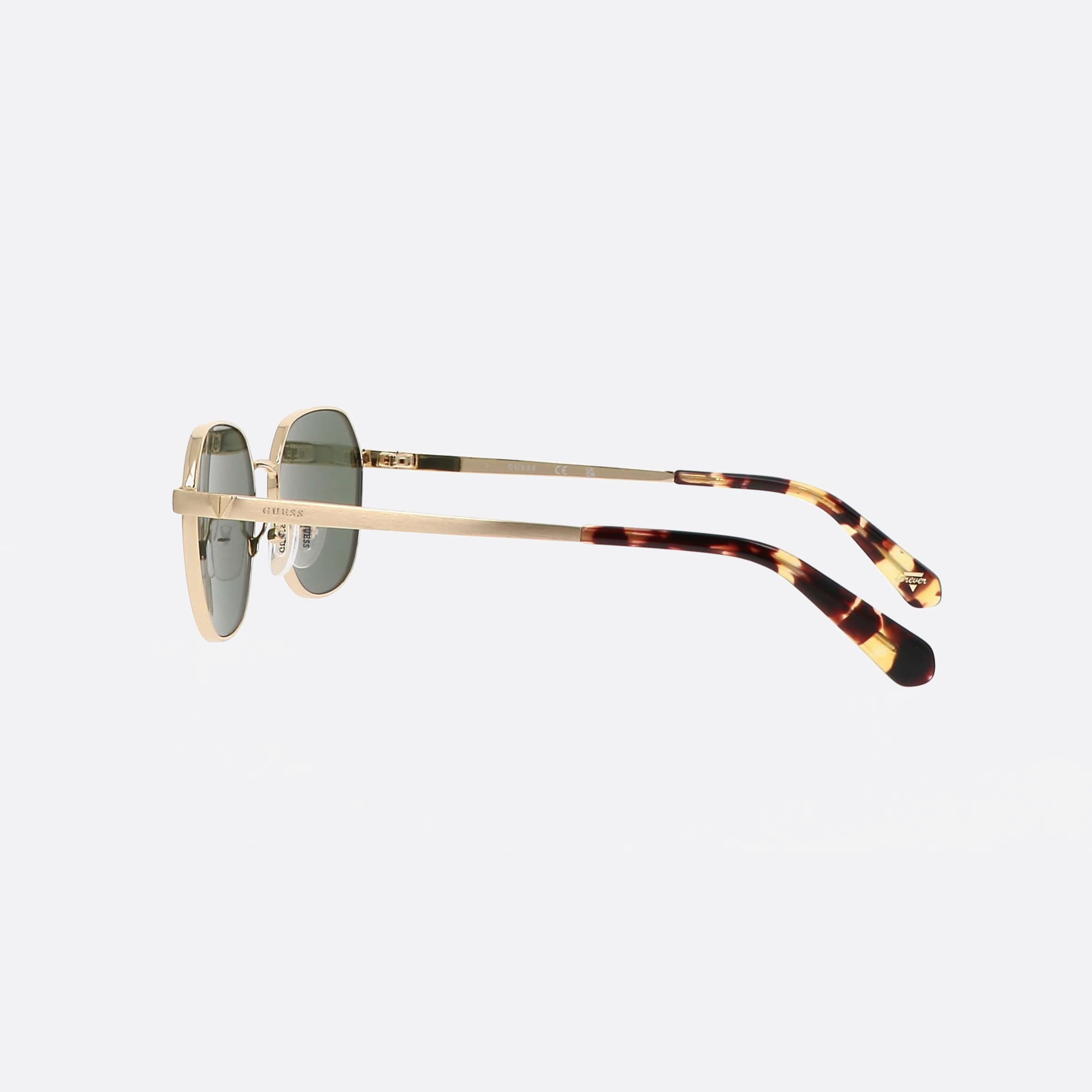 Guess 51mm Gu5215 33n Gold Hexagonal Unisex Sunglasses - Detail View