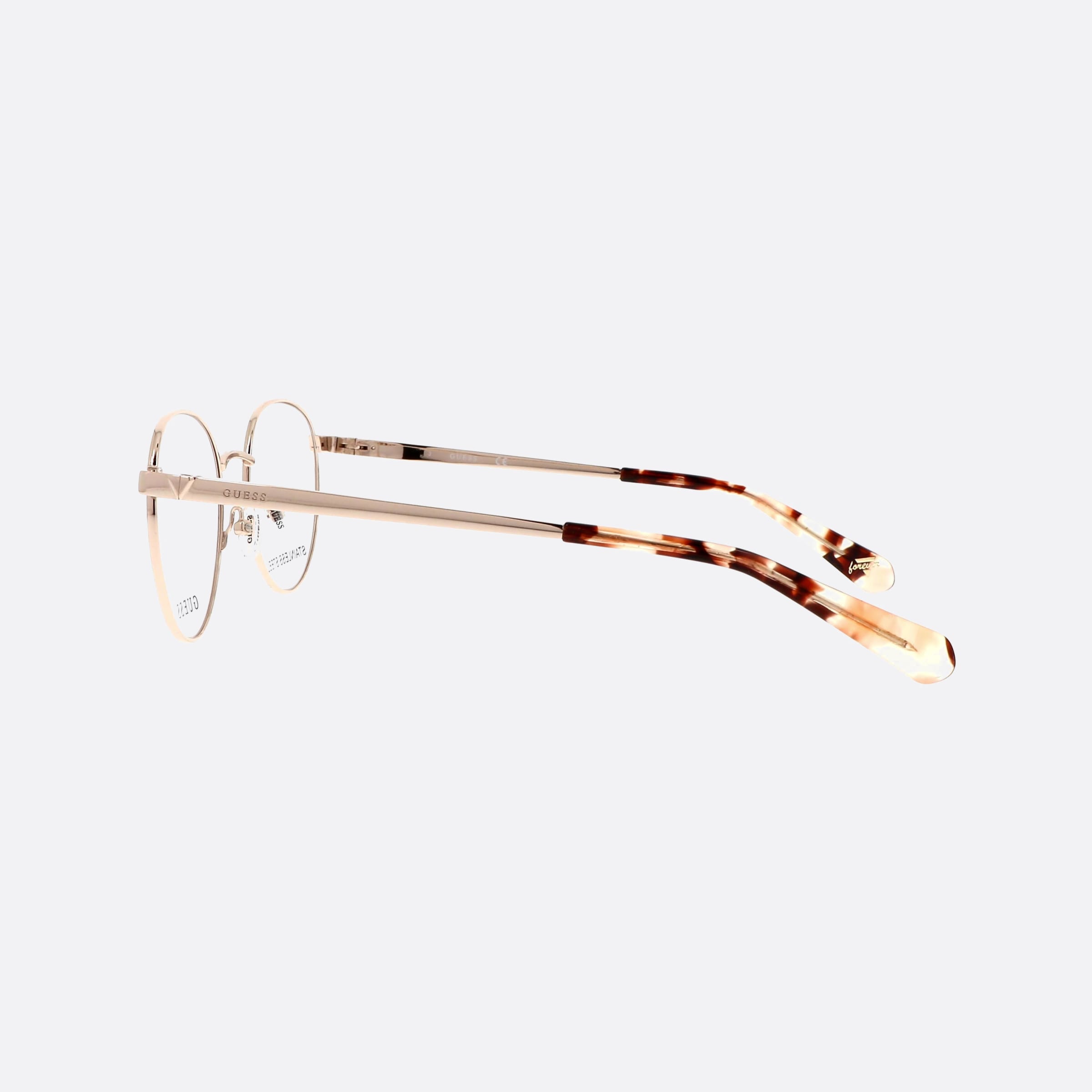 Guess 51mm Gu5221 Gold Round Women Eyeglasses - Detail View