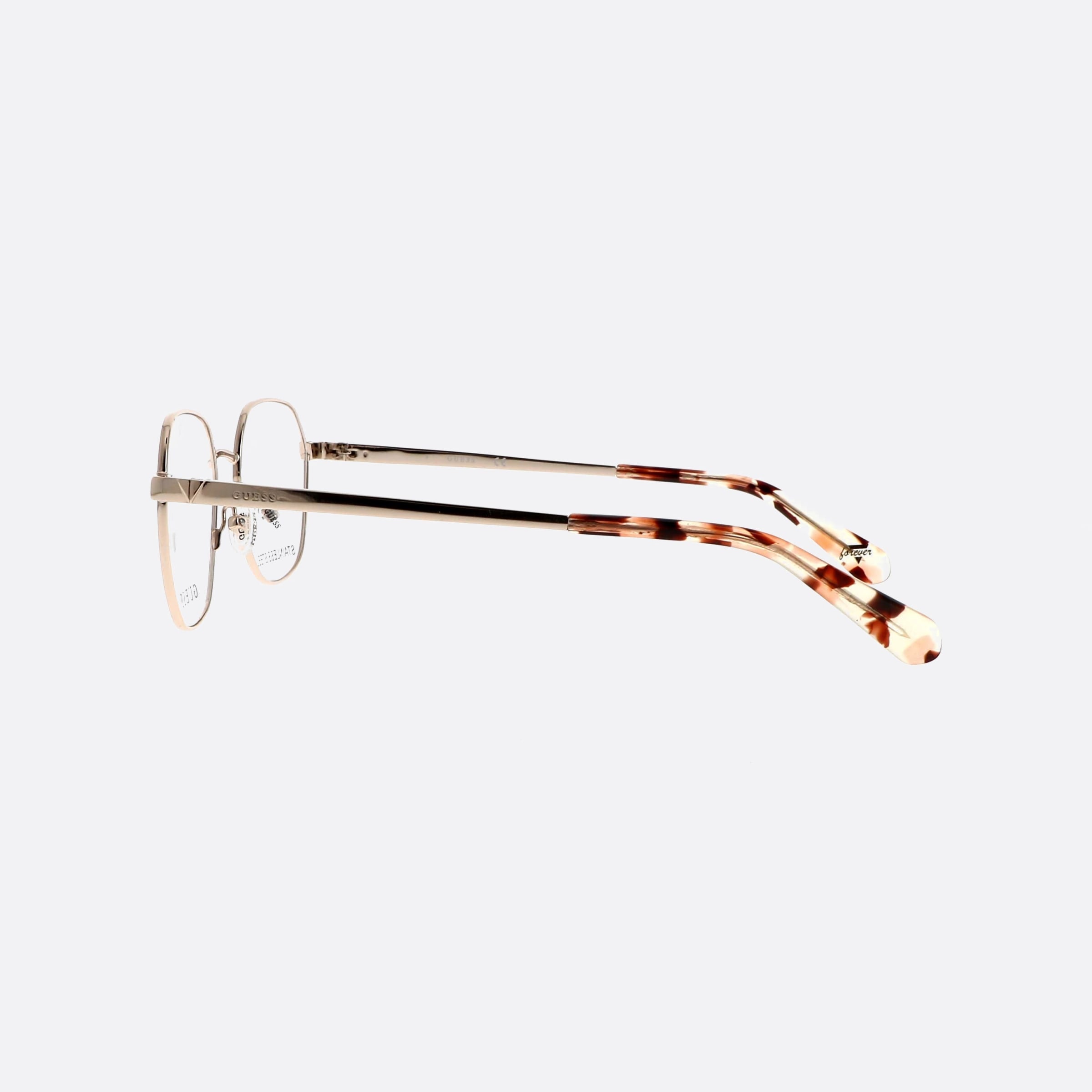 Guess 50mm Gu5222 Gold Round Unisex Eyeglasses - Detail View