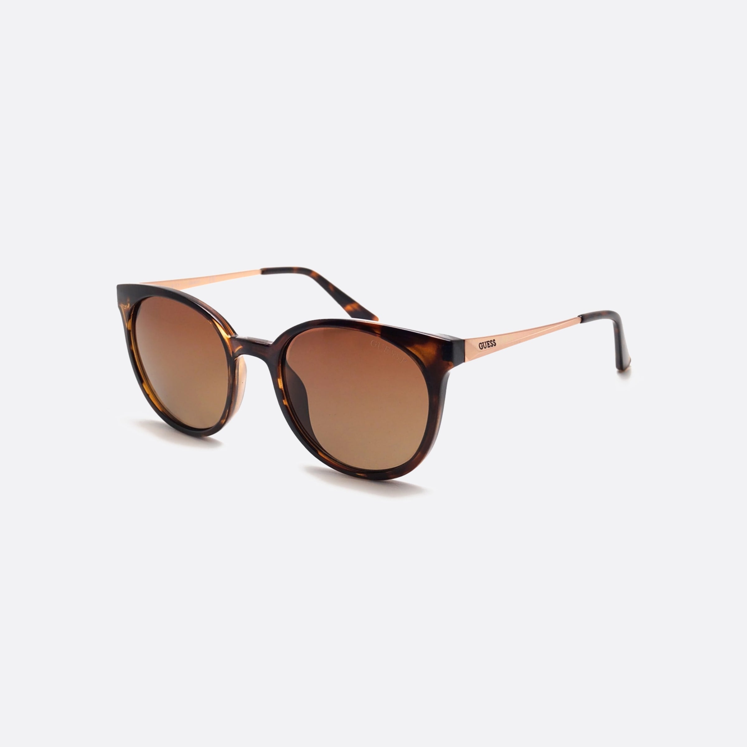 Guess 52mm Gu7503 52h Tortoise Oval Polarized Unisex Sunglasses - Main View