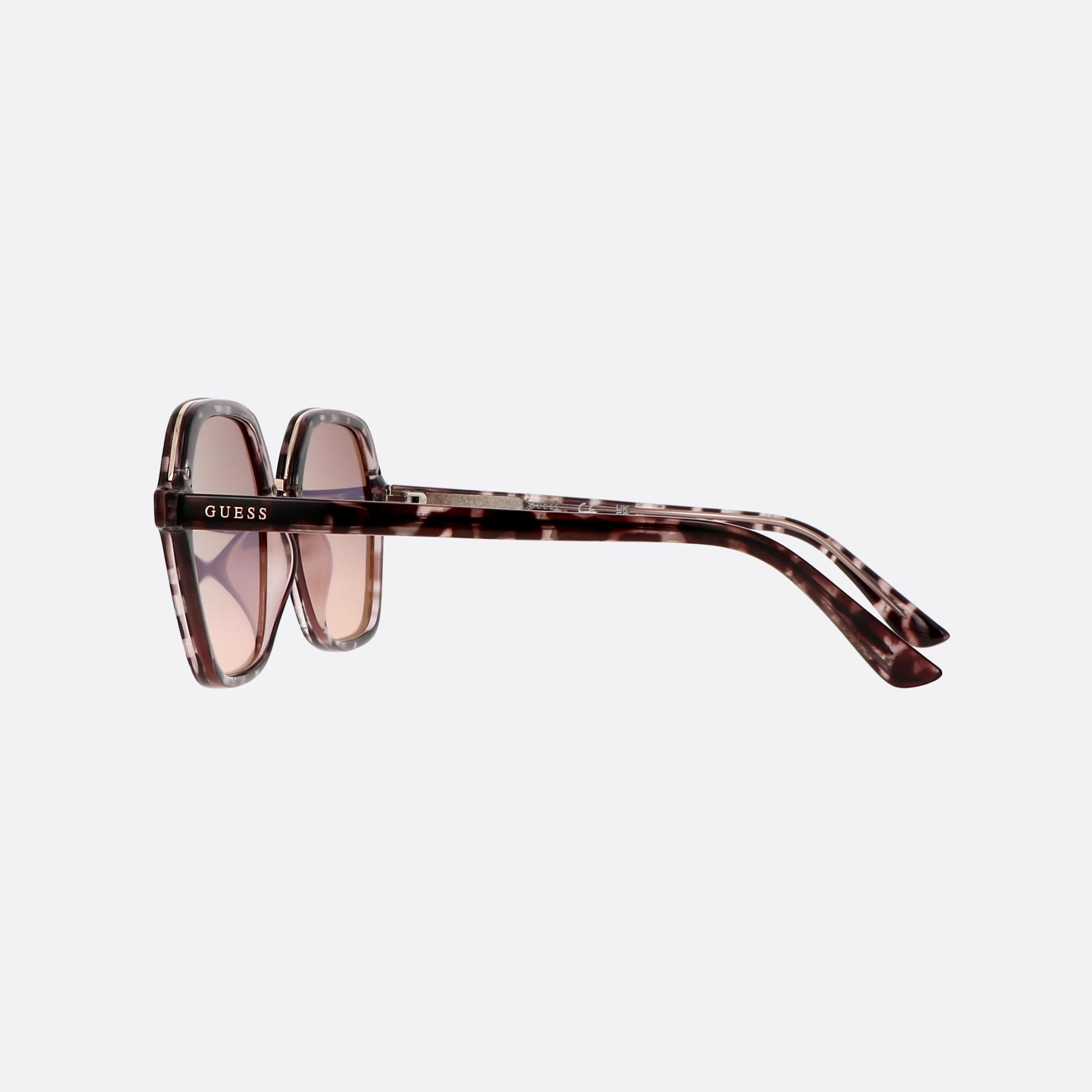 Guess 54mm Gu7557 20w Tortoise Square Unisex Sunglasses - Detail View