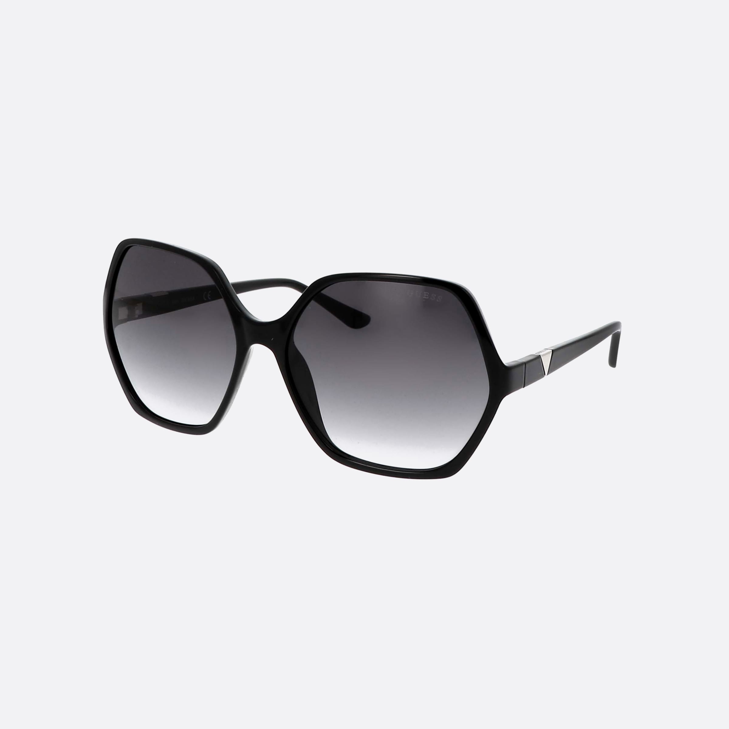 Guess 62mm Gu7747 01b Black Hexagonal Unisex Sunglasses - Main View