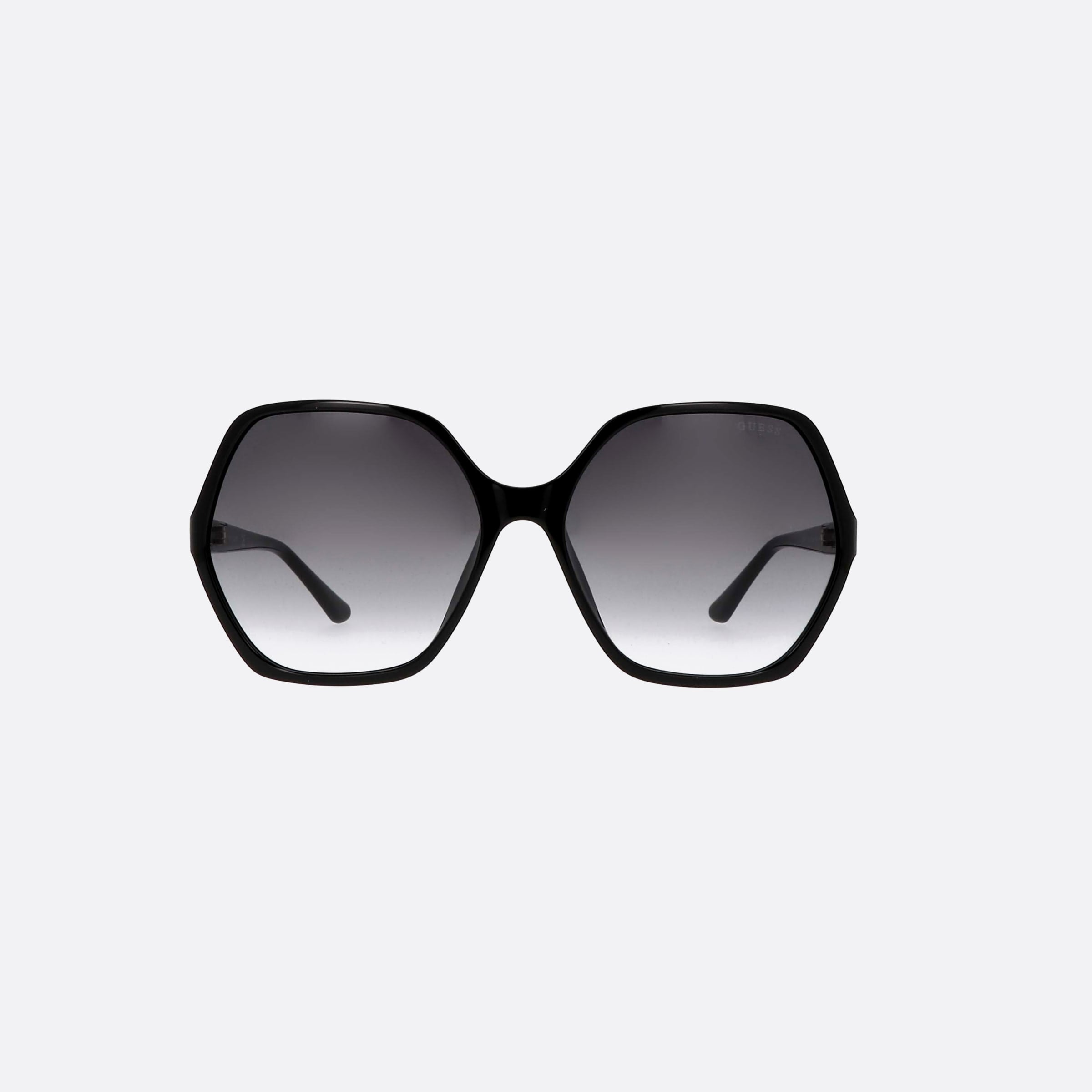 Guess 62mm Gu7747 01b Black Hexagonal Unisex Sunglasses - Side View