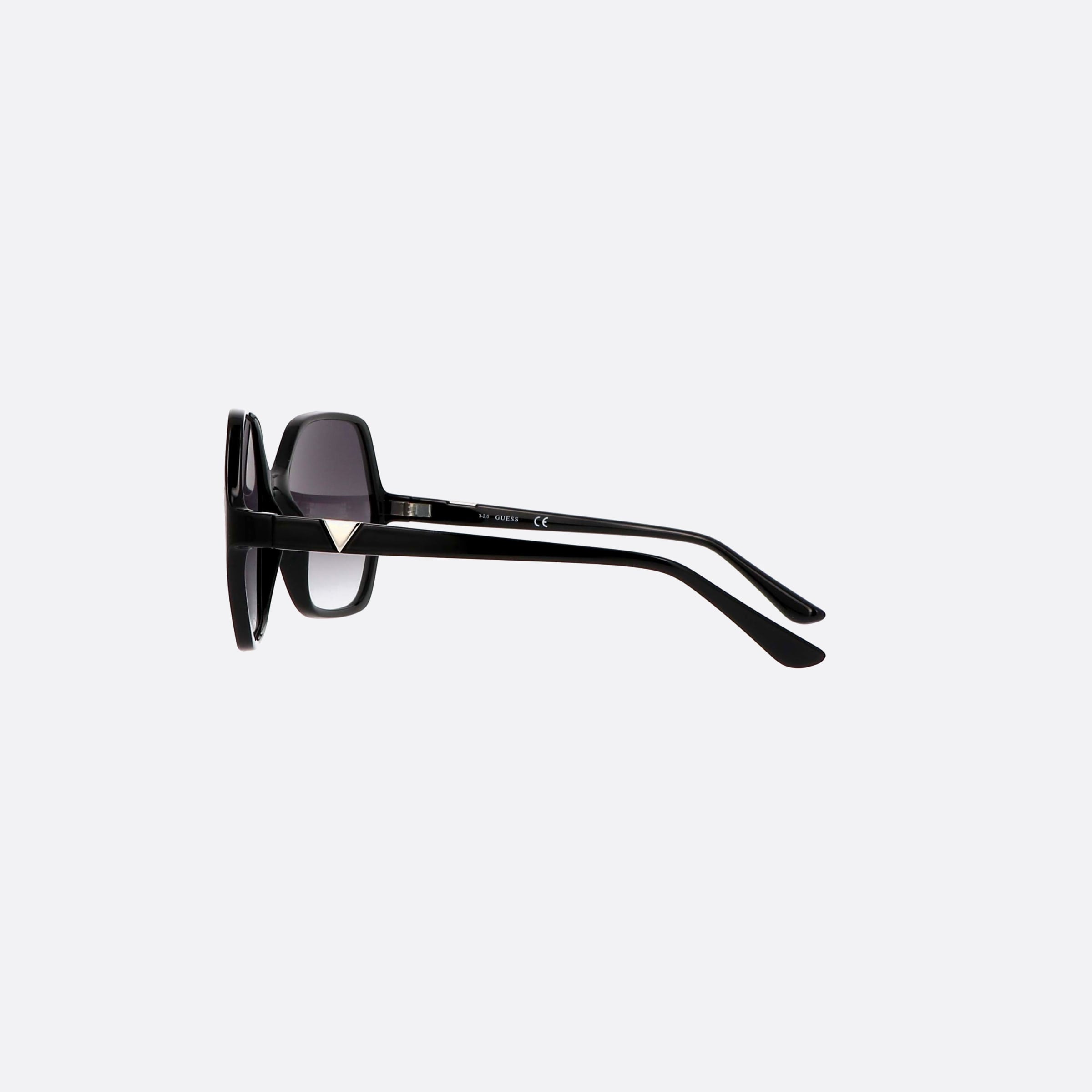 Guess 62mm Gu7747 01b Black Hexagonal Unisex Sunglasses - Detail View