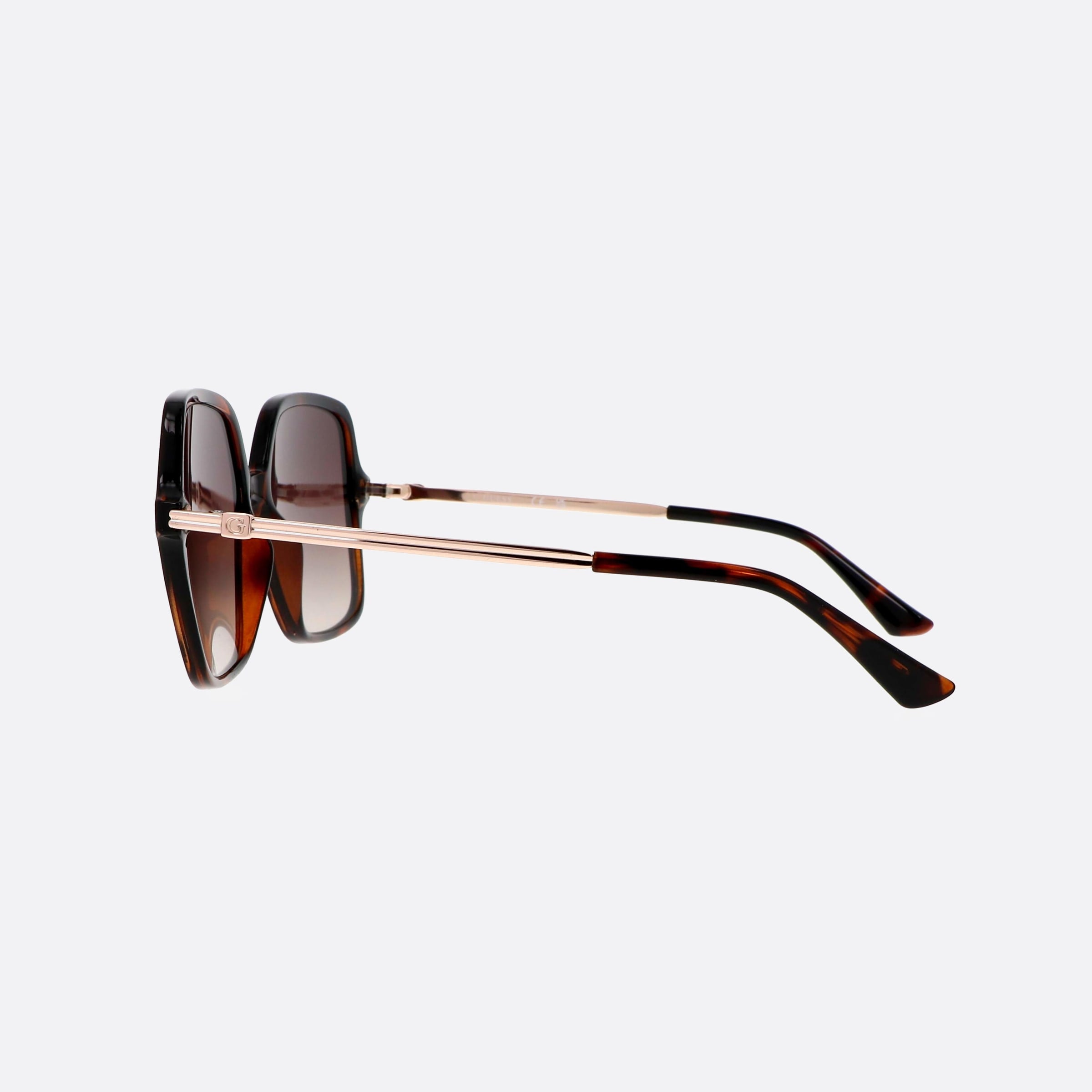 Guess 57mm Gu7845 52f Tortoise Square Unisex Sunglasses - Detail View