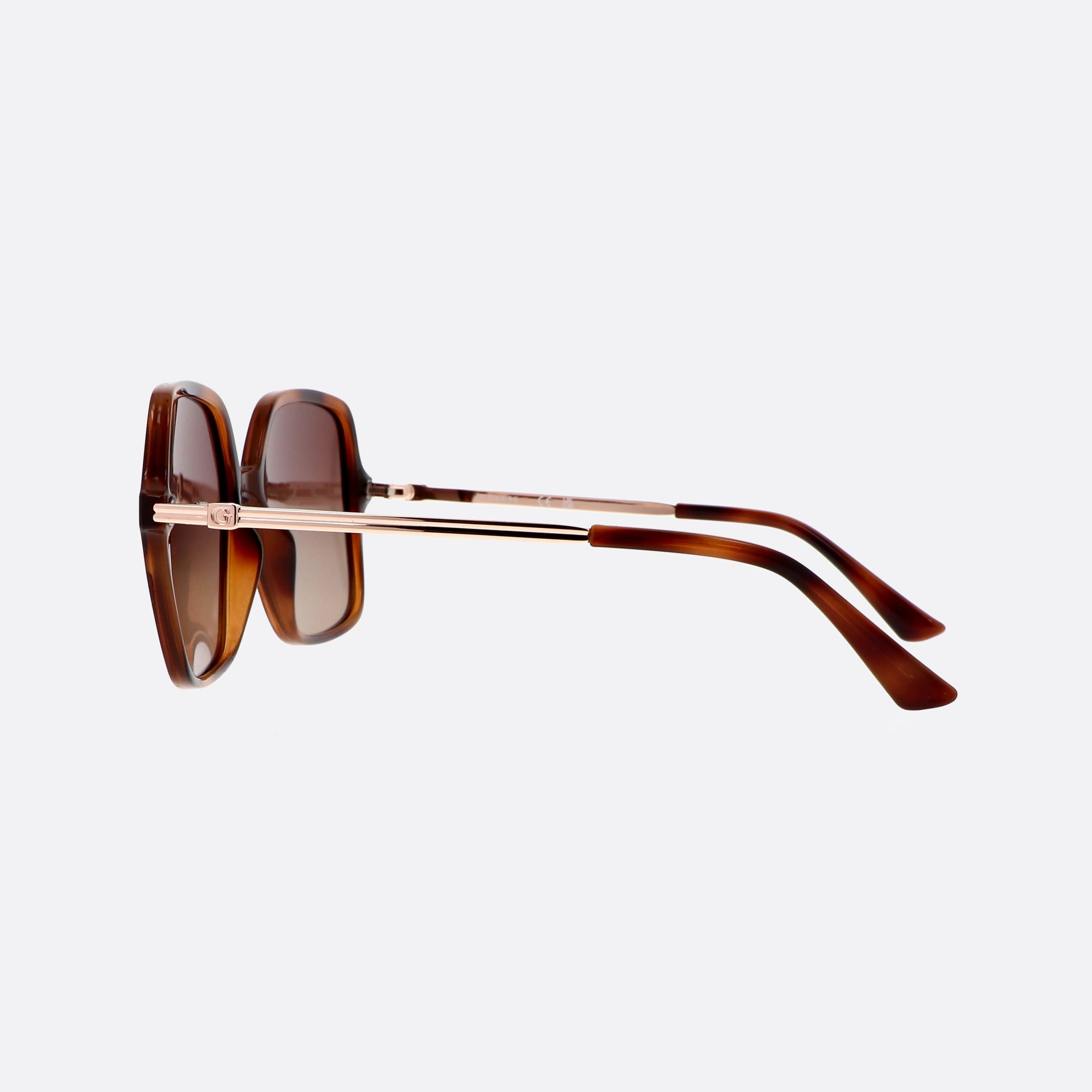 Guess 57mm Gu7845 53h Tortoise Square Polarized Unisex Sunglasses - Detail View